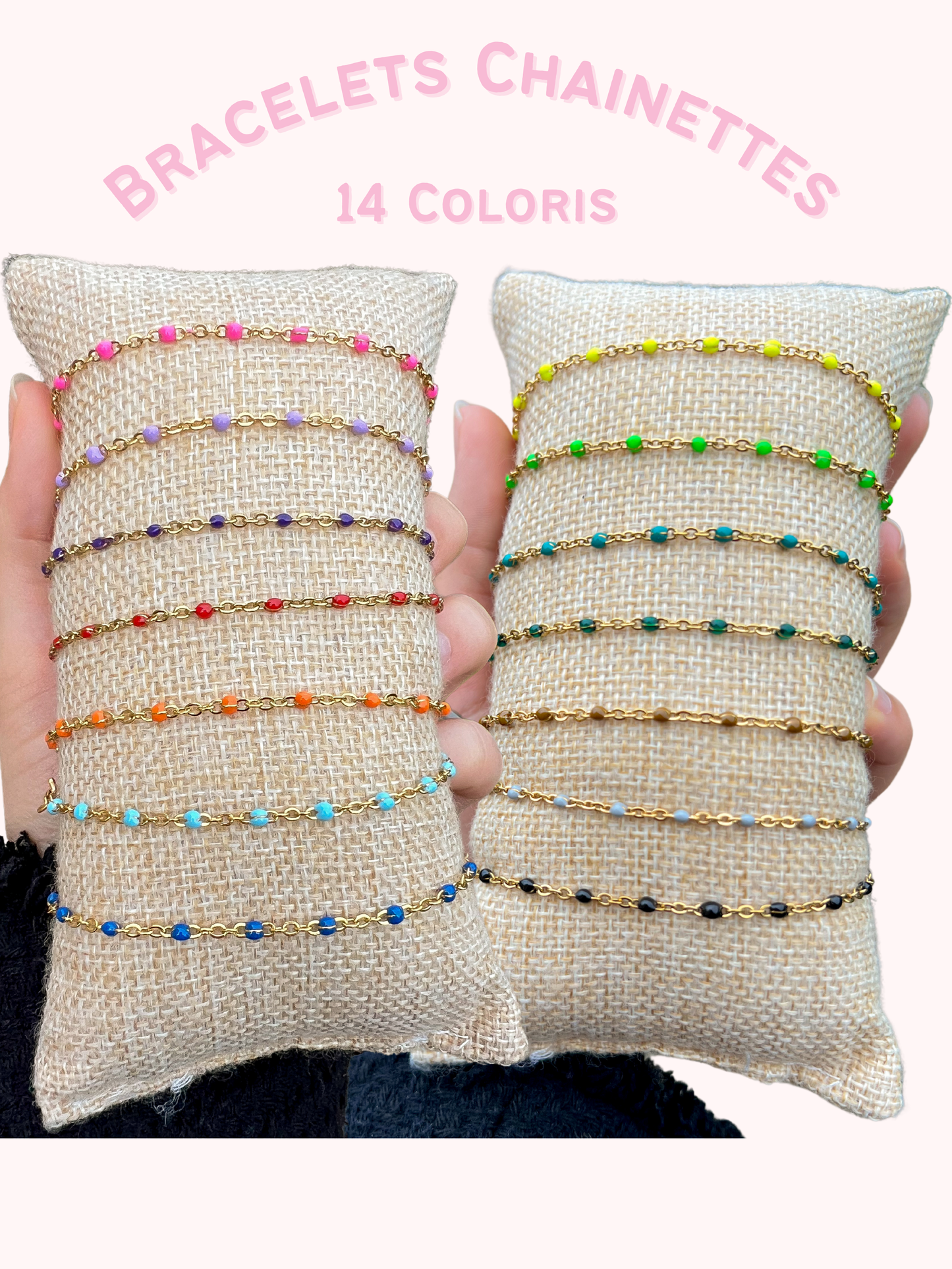 Bracelets perles colorées