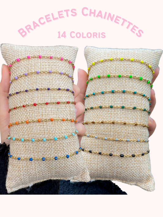 Bracelets perles colorées