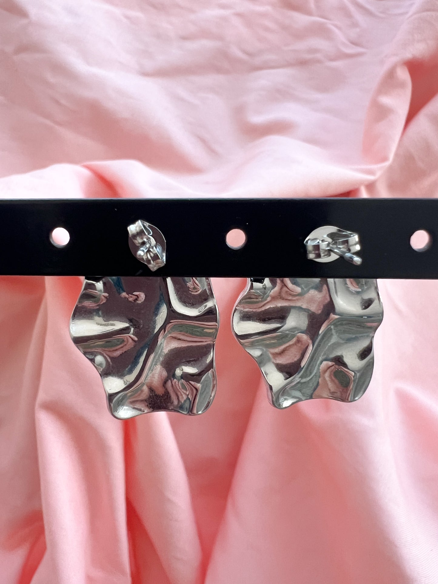 Boucles d'oreilles froissées rectangle