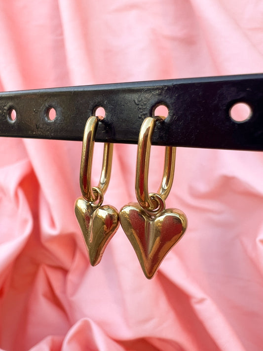 Boucles d'oreilles, gros coeurs