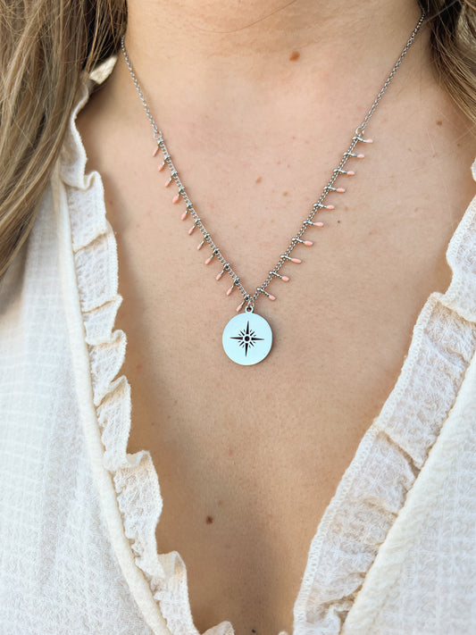 Collier étoile, beige