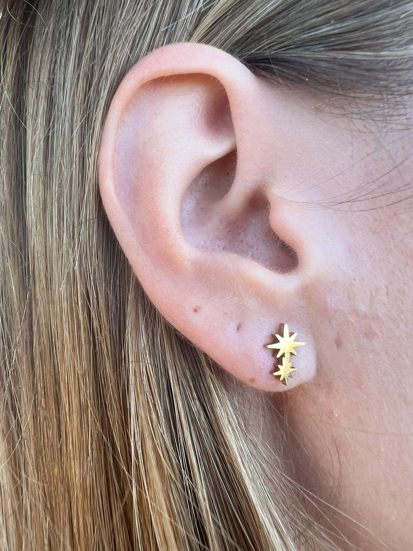 Boucles d’oreilles double étoiles