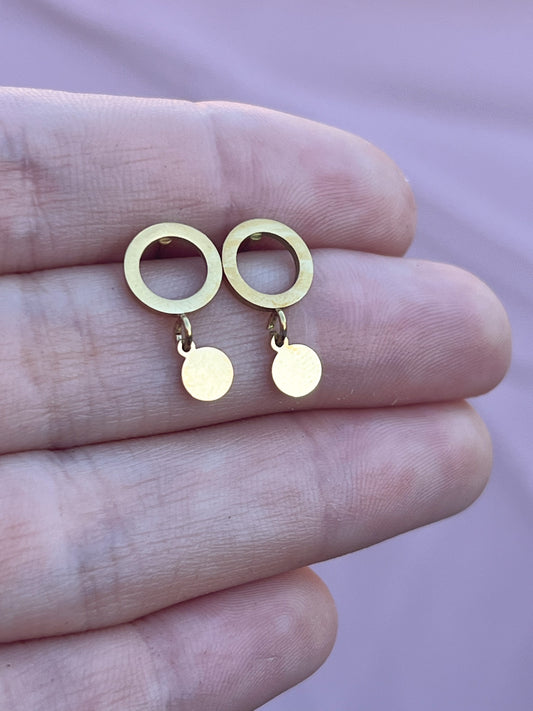 Boucles d’oreilles cercle, pampilles