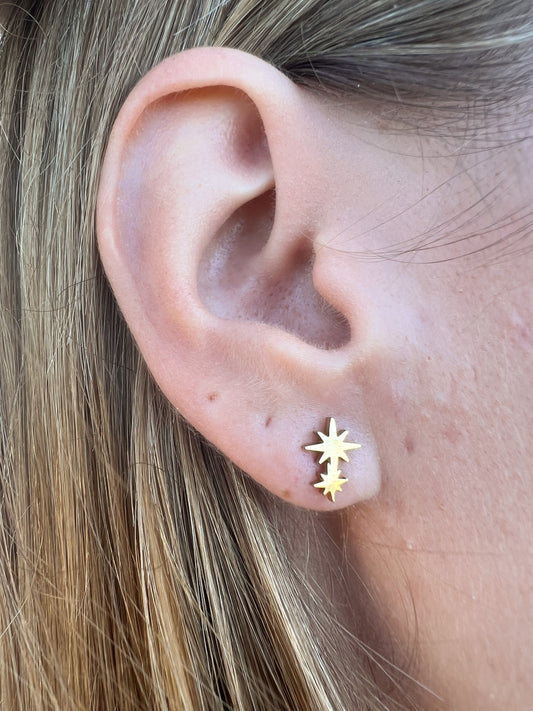 Boucles d’oreilles double étoiles