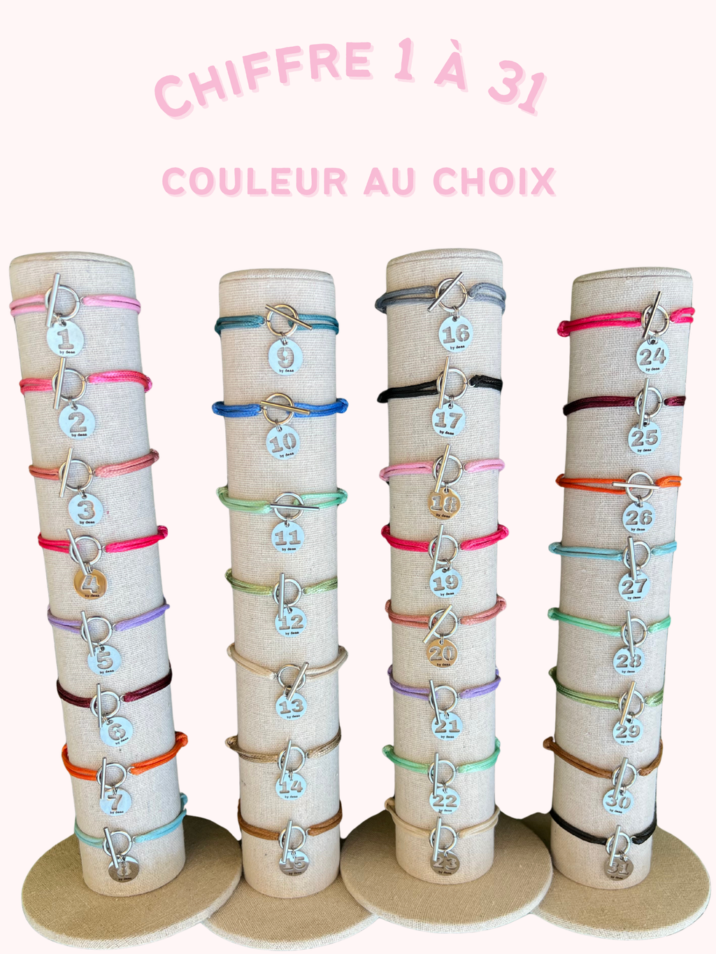 Bracelet Chiffre Personnalisé – Acier Inoxydable