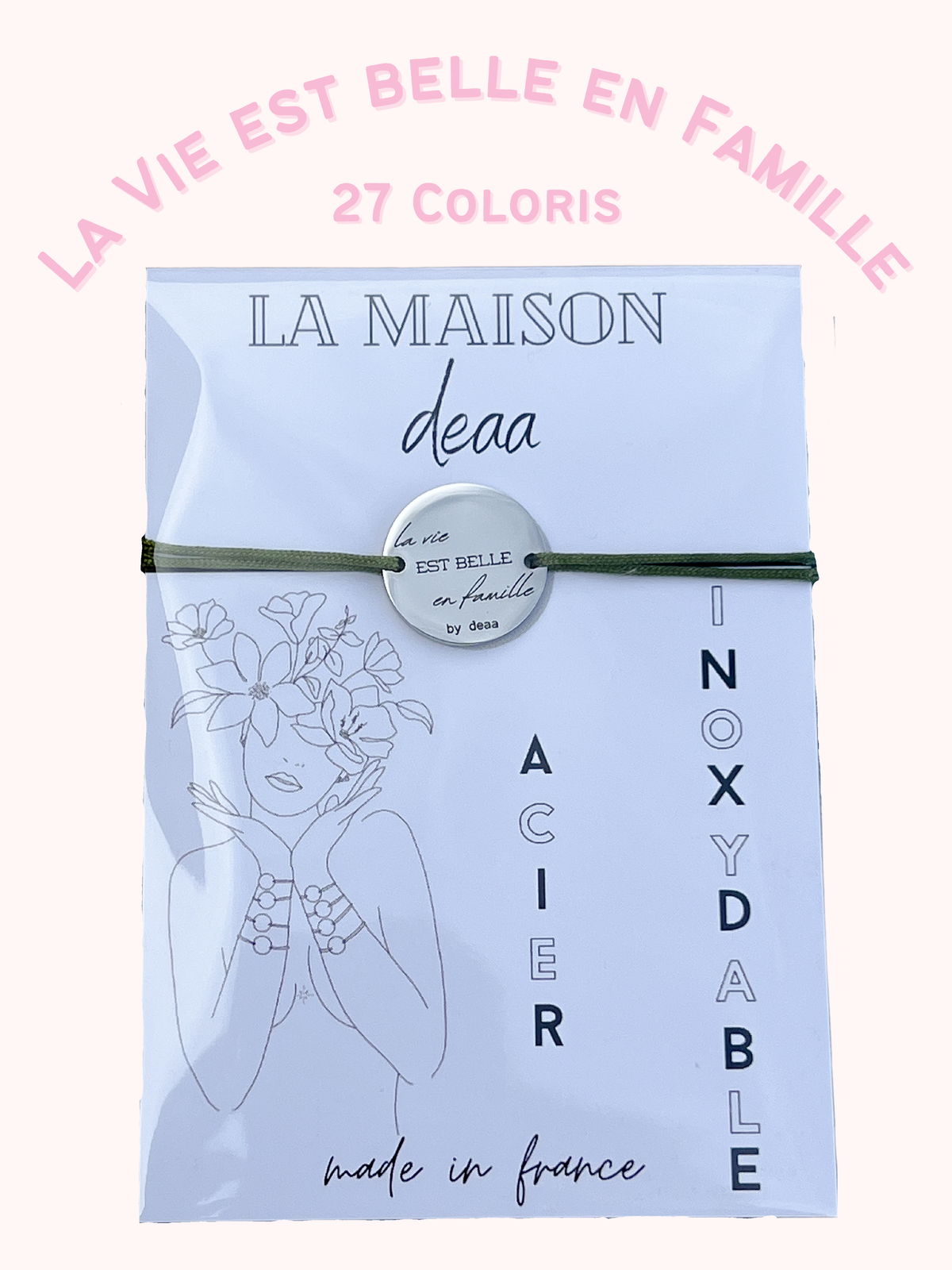 La Vie est Belle en Famille – Bracelet Médaillon