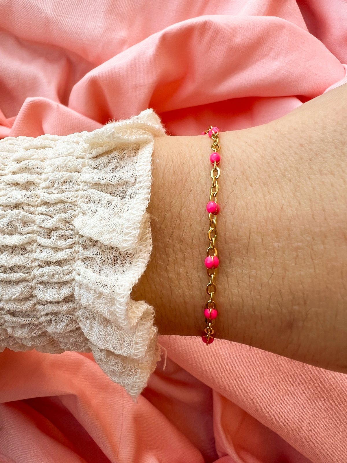 Bracelet Fantaisie Avec Perles Multicolores - Neuf Jamais Porté