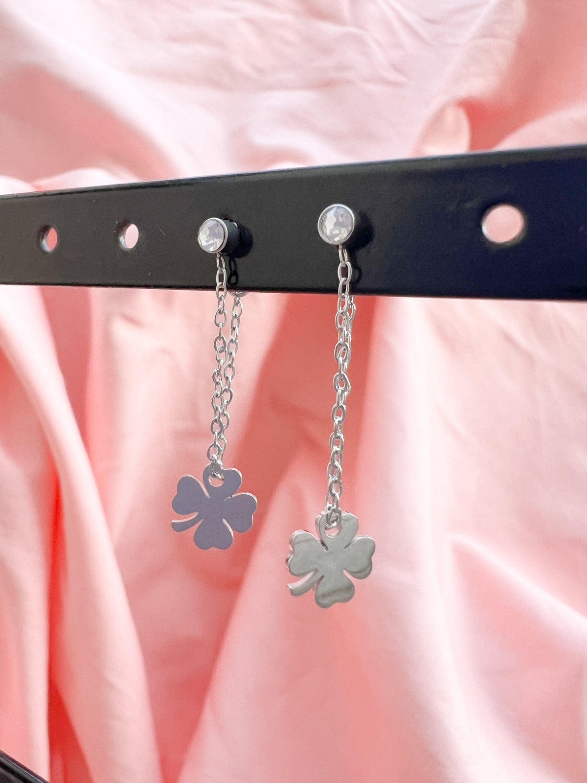 Cyllia – Boucles d'Oreilles Trèfle Charm Acier Inoxydable