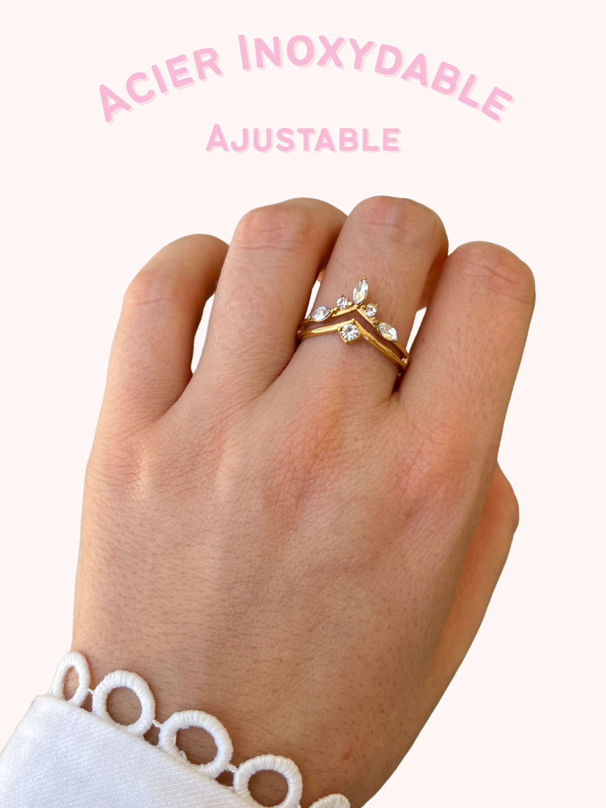 Nova – Bague Fine Étoile Zircon Dorée
