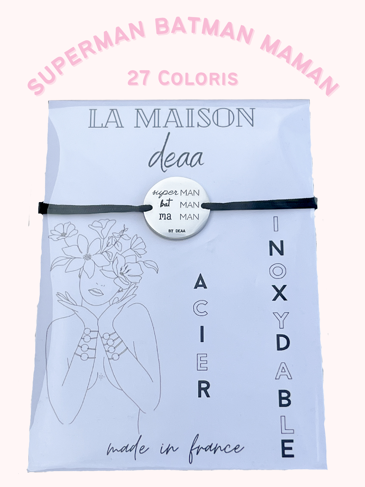 Superman, Batman, Maman – Bracelet Médaillon