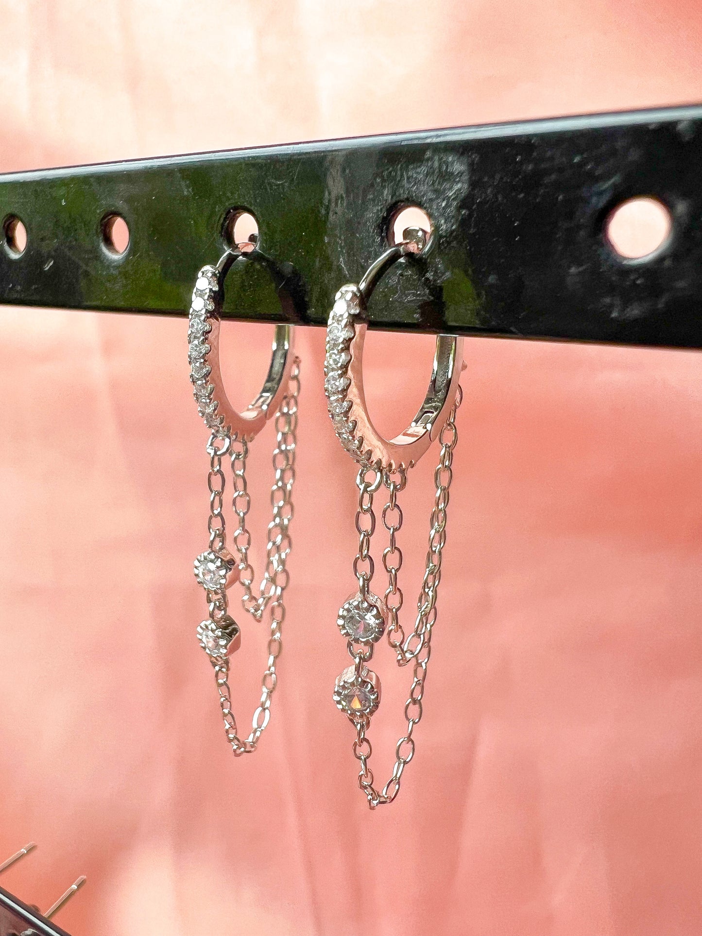 Boucles d’oreilles pendantes strass