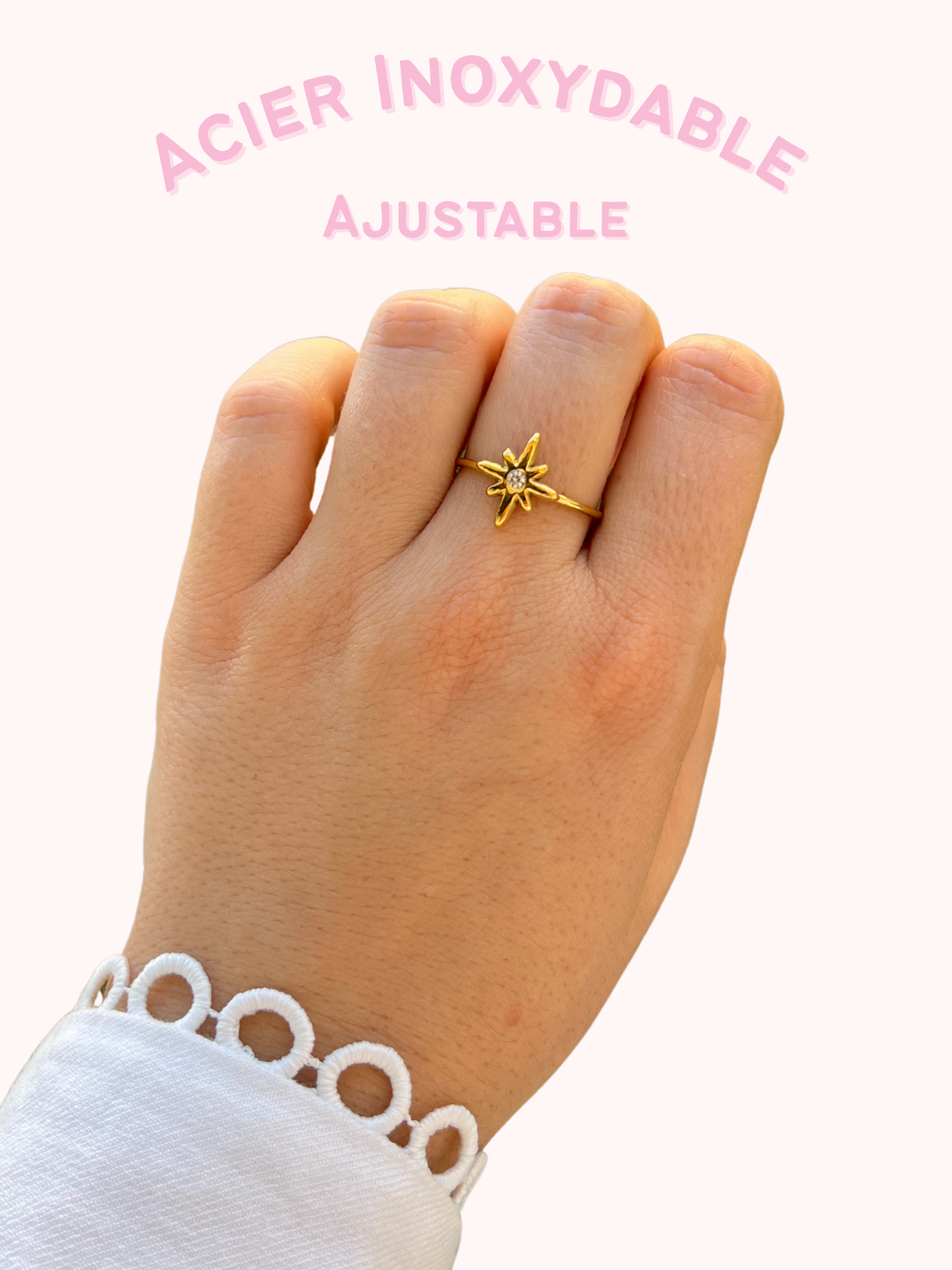 Iris – Bague Double Rang Zircons Marquise Dorée