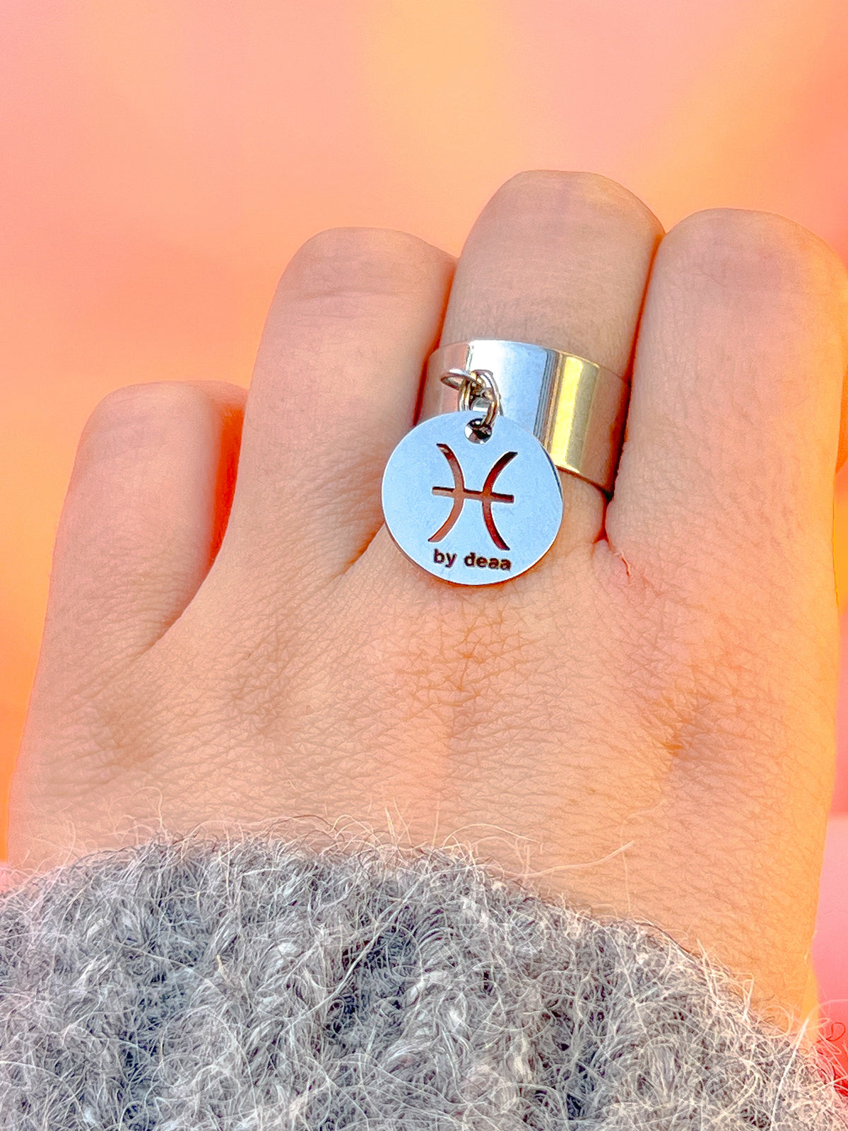 Bague Signe Astrologique Personnalisée – Acier Inoxydable