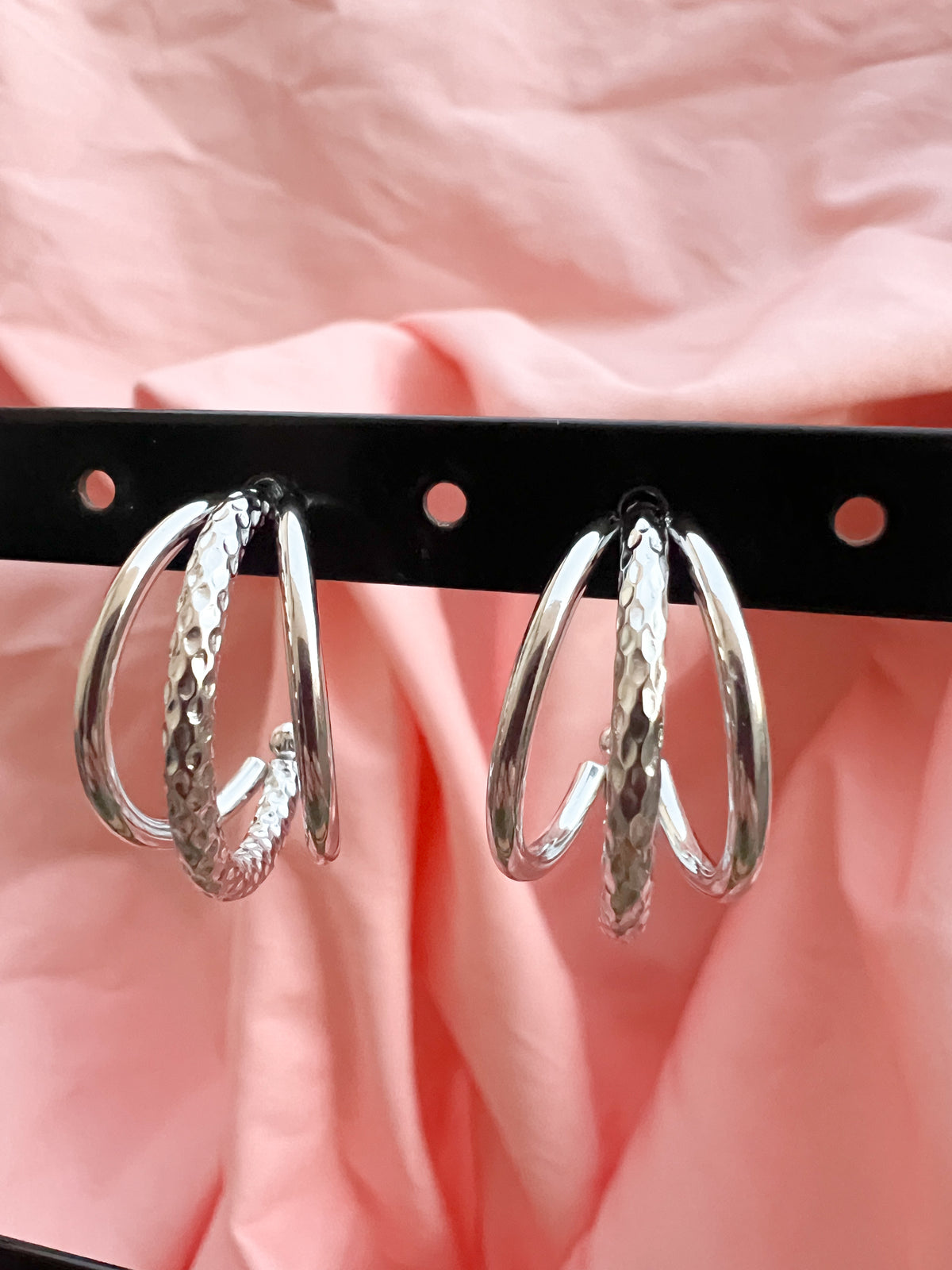 Malina – Boucles d'Oreilles Triple Créole Torsadée Acier Inoxydable