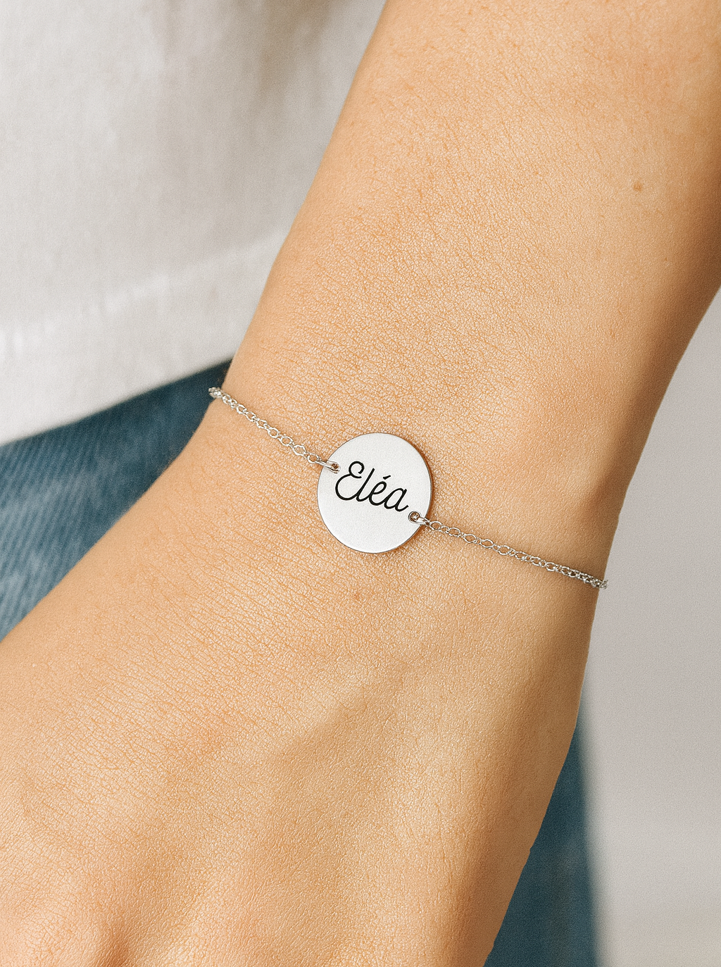 Bracelet Médaille Gravée Personnalisé – Acier Inoxydable