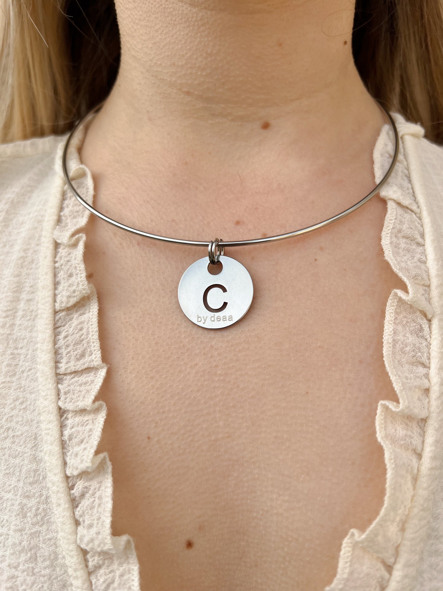 Colliers acier personnalisables, initiales