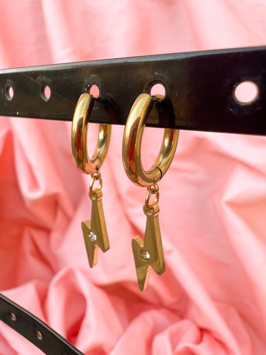 Boucles d’oreilles éclair à strass