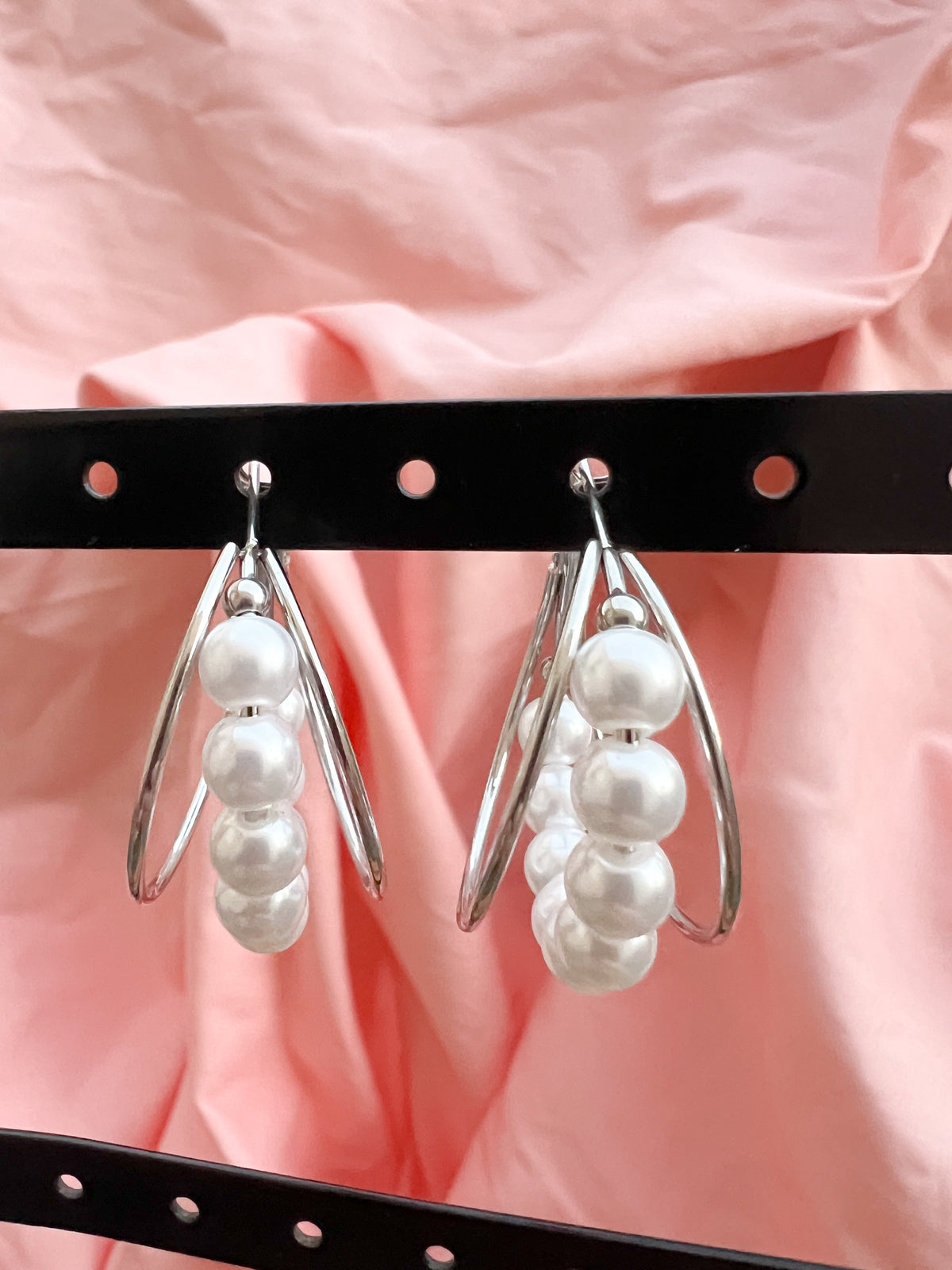 Nova – Boucles d'Oreilles Créole Perles Acier Inoxydable