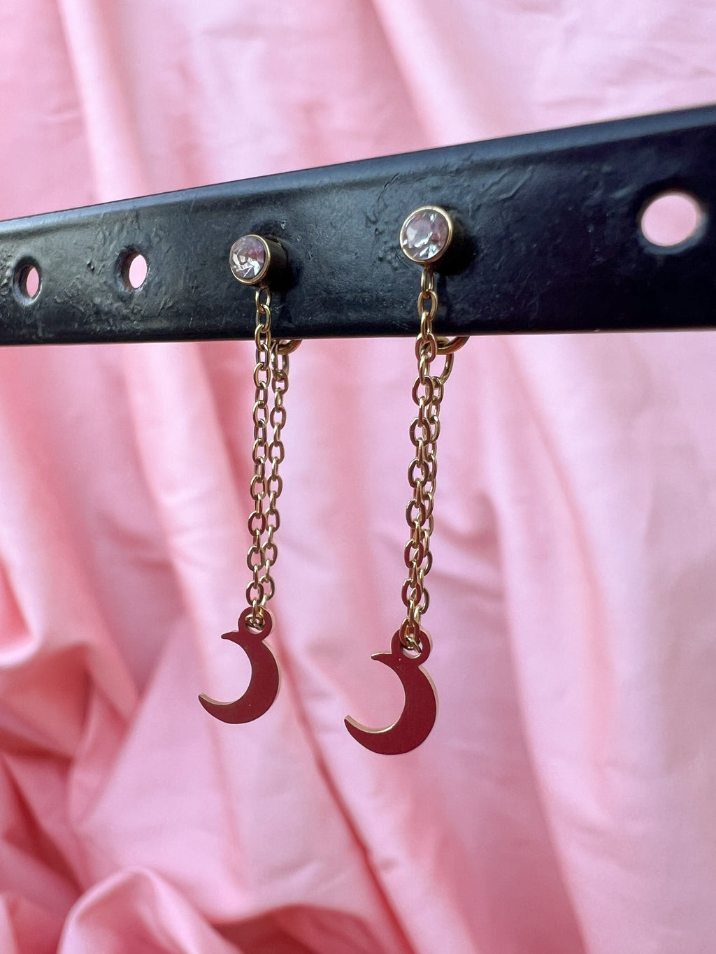 Calina – Boucles d'Oreilles Lune Charm Acier Inoxydable