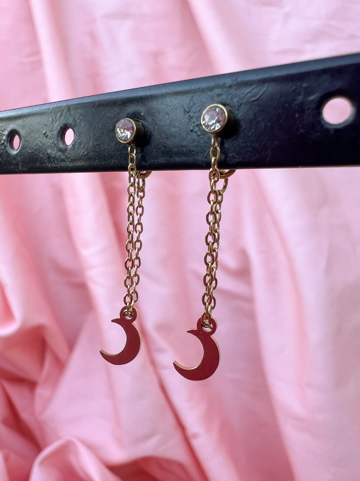 Calina – Boucles d'Oreilles Lune Charm Acier Inoxydable