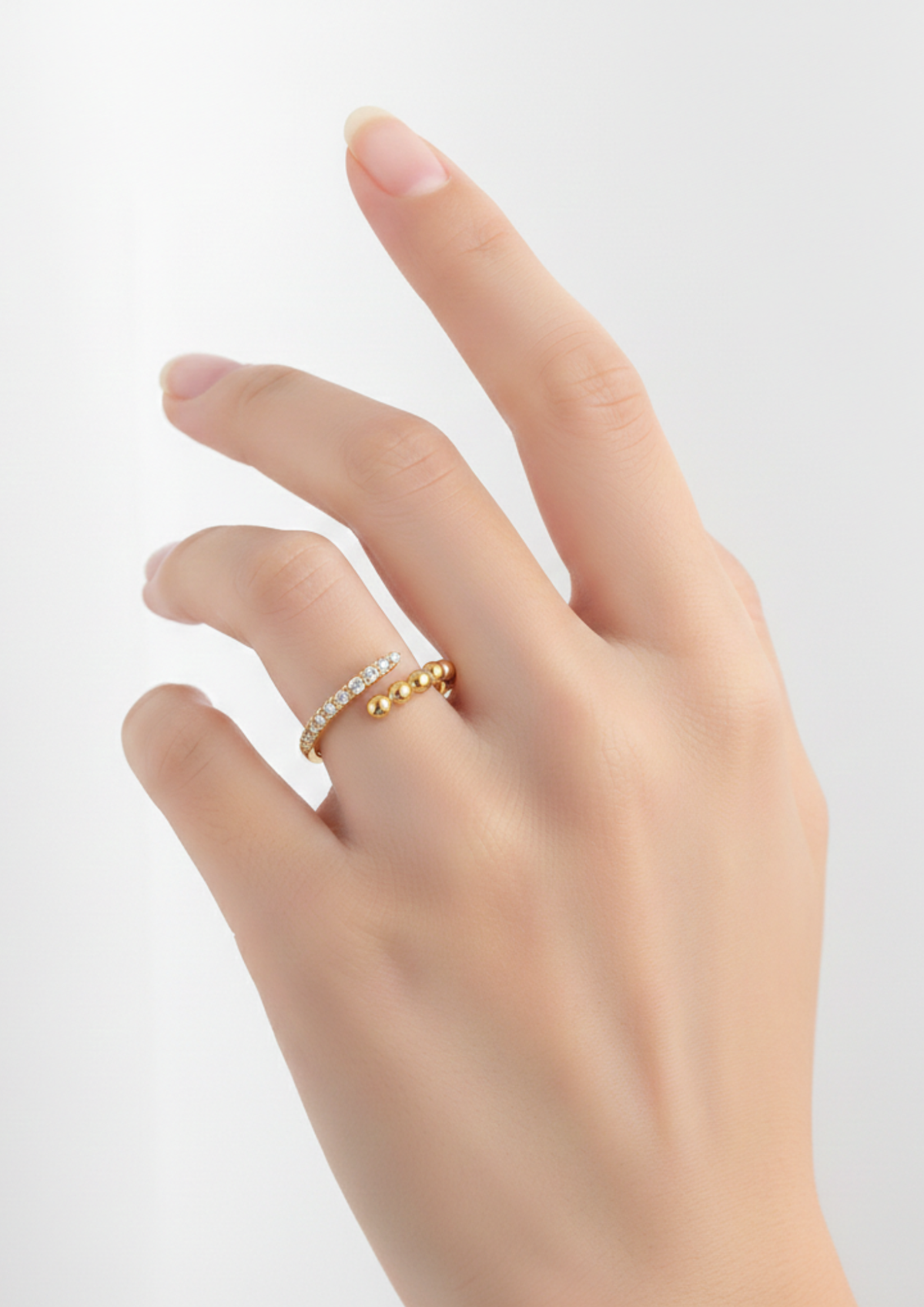 Pure – Bague Alliance Pavée Zircons Acier Inoxydable
