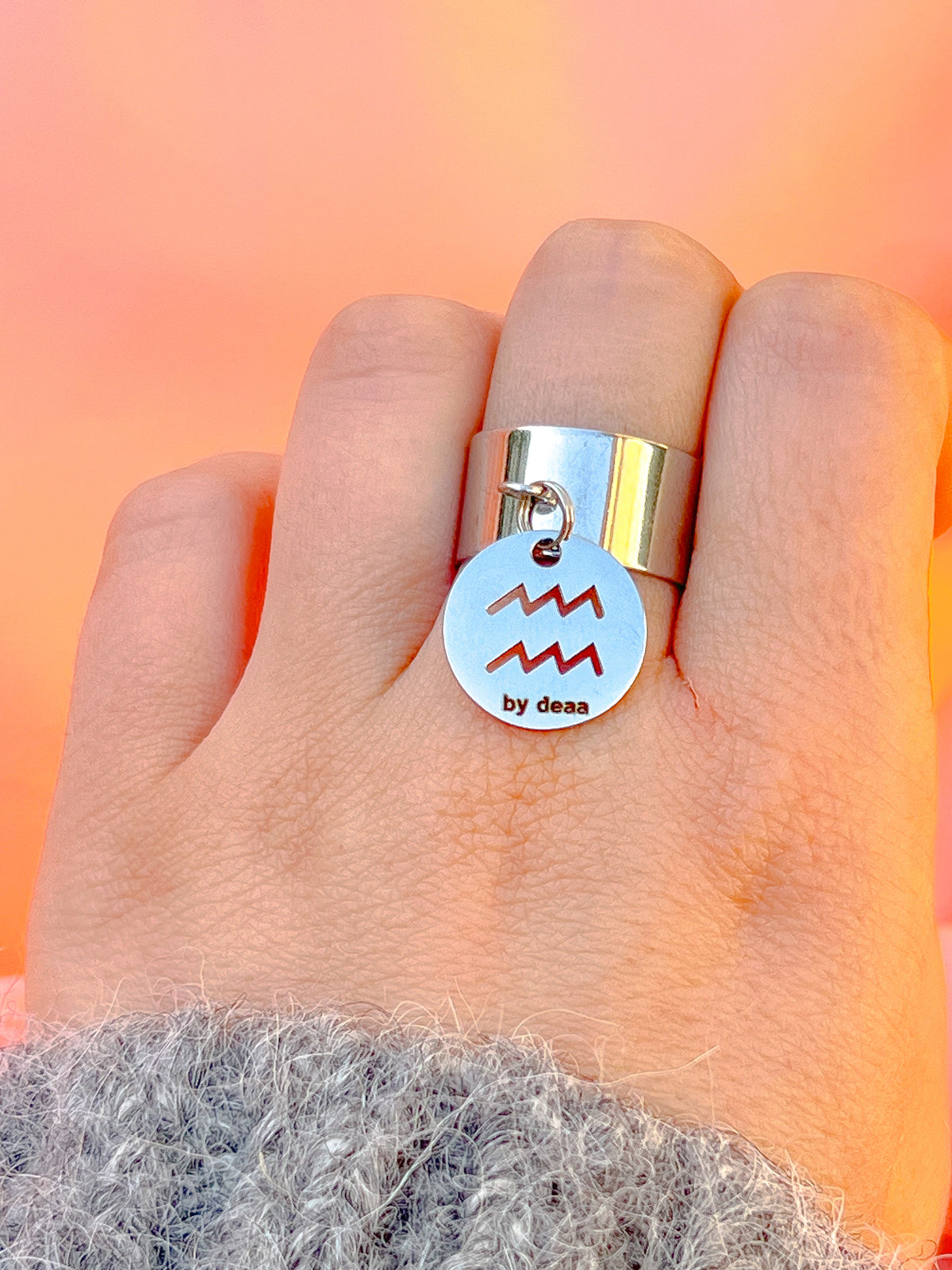 Bague Signe Astrologique Personnalisée – Acier Inoxydable