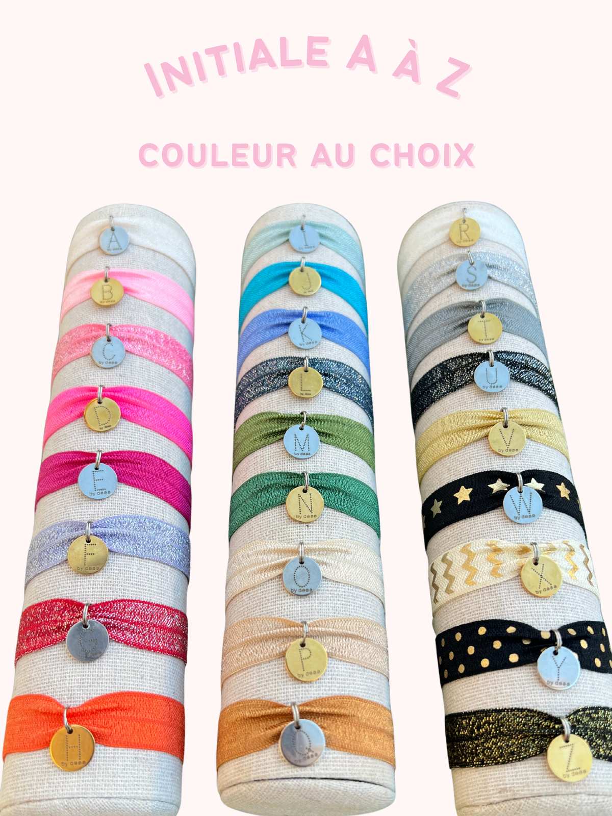 Bracelet médaille initiale, personnalisé