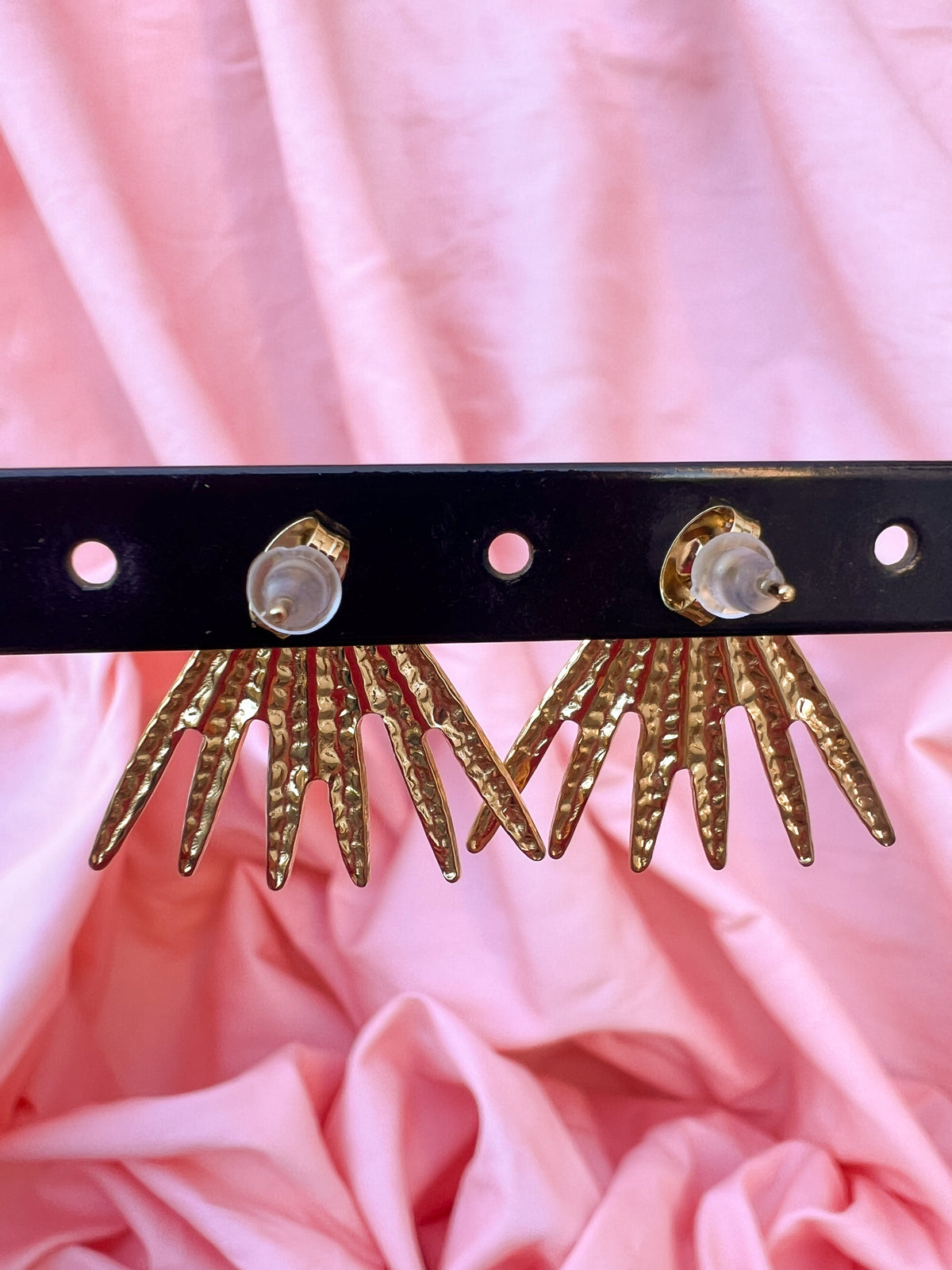 Ona – Boucles d'Oreilles Soleil Doré Acier Inoxydable