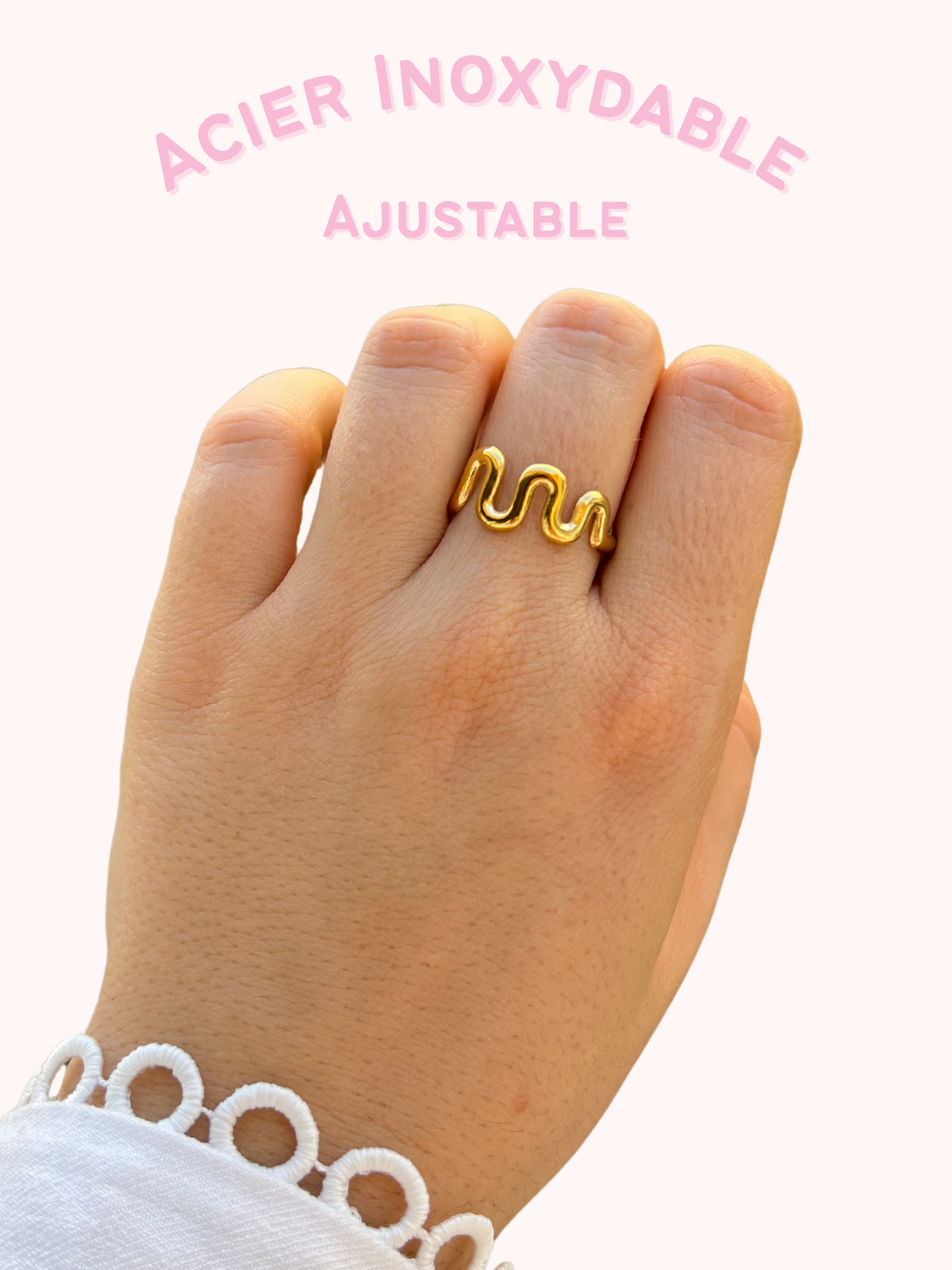 Naya – Bague Double Anneau Serpent Dorée
