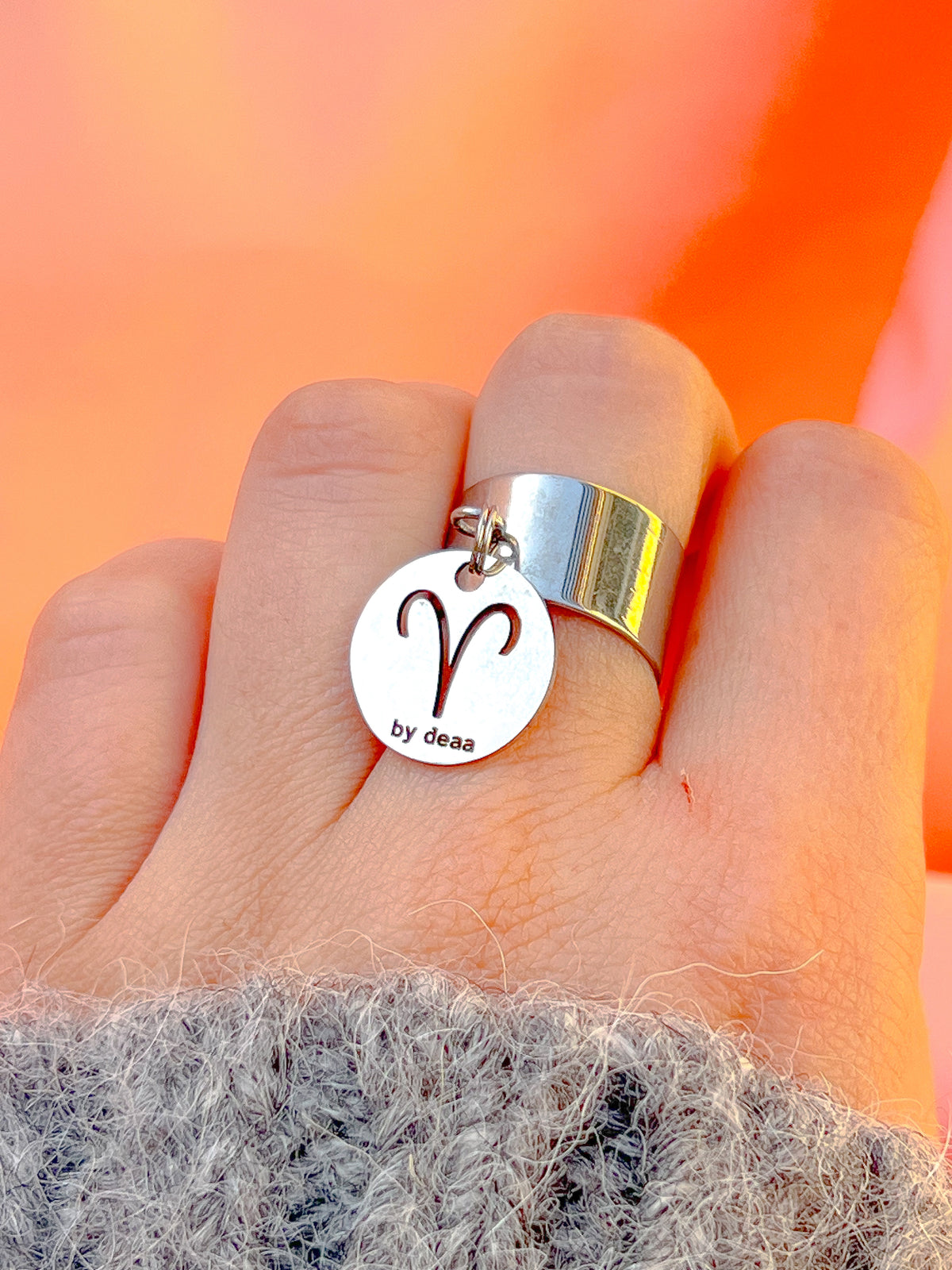 Bague Signe Astrologique Personnalisée – Acier Inoxydable