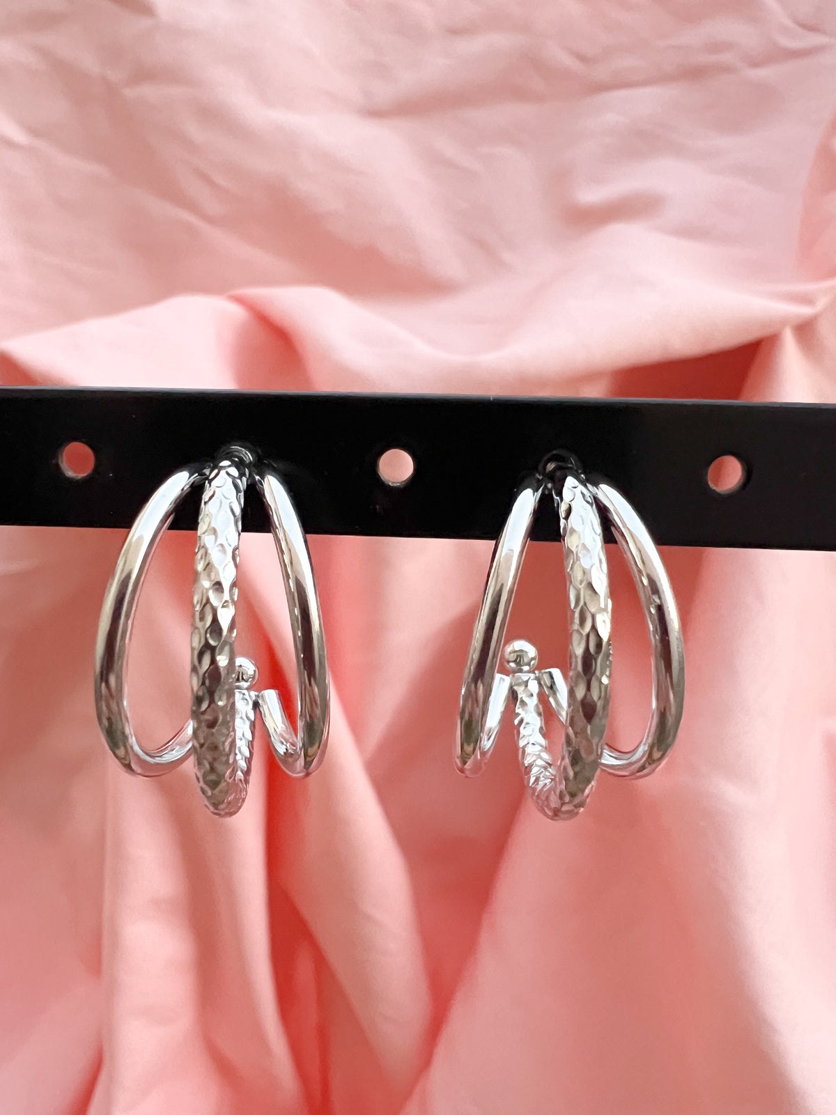 Malina – Boucles d'Oreilles Triple Créole Torsadée Acier Inoxydable
