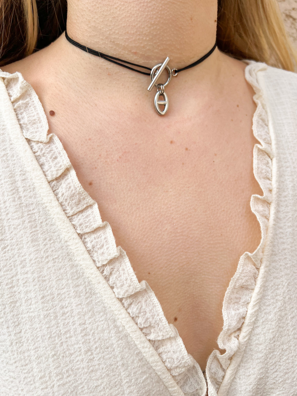 Maille Fine – Collier Choker Fermoir OT