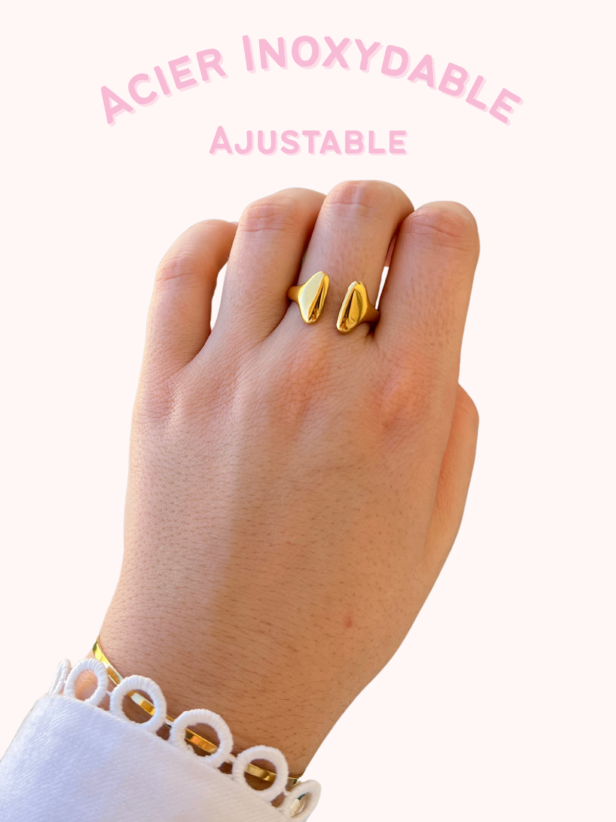 Goldie – Bague Large Bombée Lisse Dorée