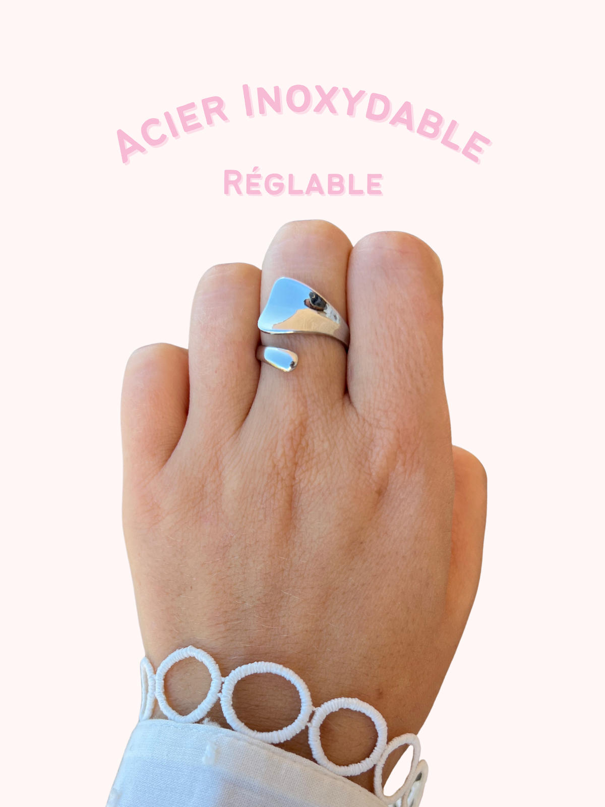 Cassis – Bague Pierre Bleue Acier Inoxydable