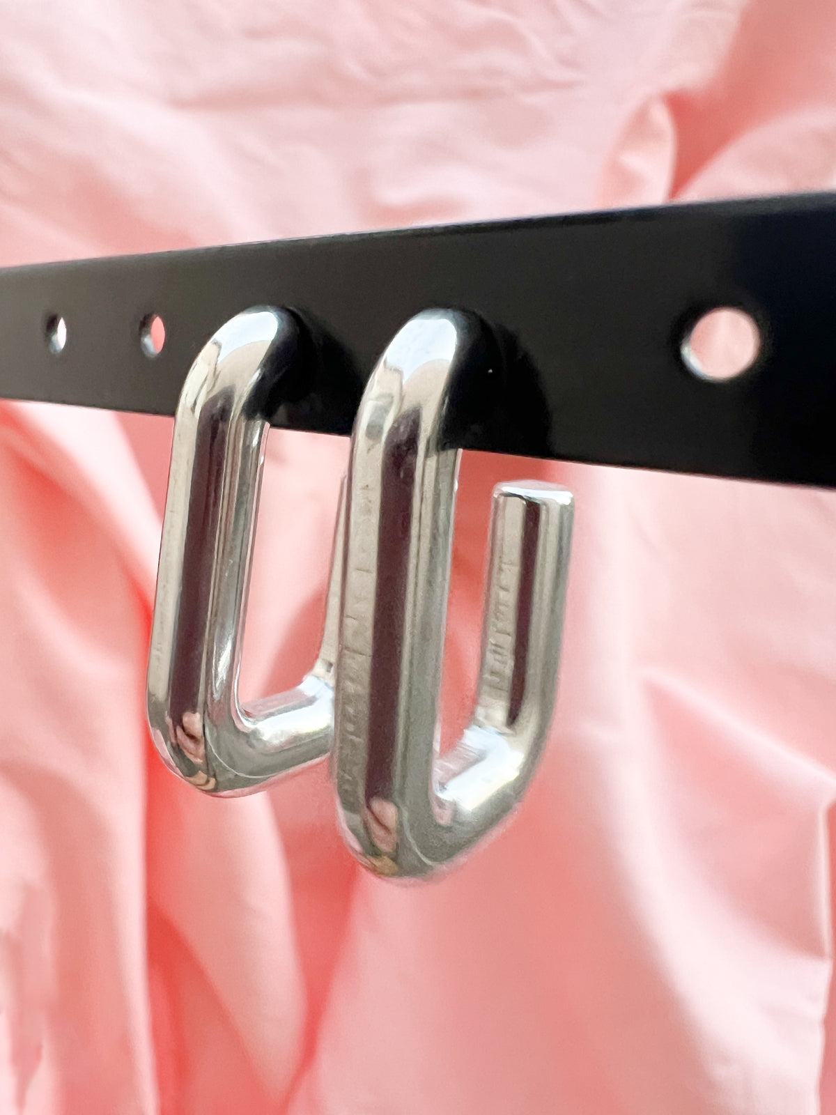 Capucine – Boucles d'Oreilles Créole Carrée Acier Inoxydable