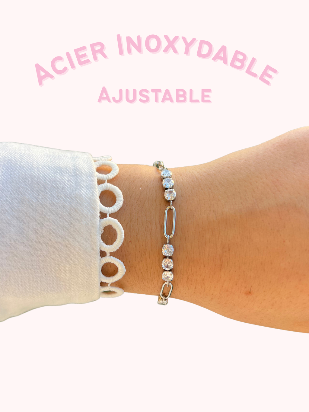 Bracelet acier argent
