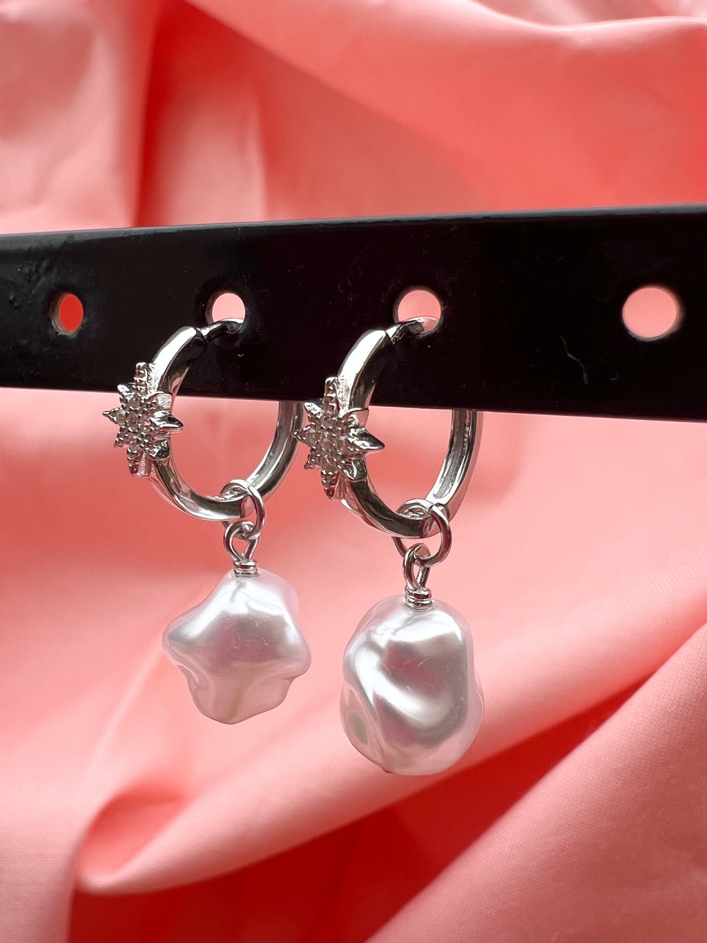 Boucles d’oreilles étoile et perle