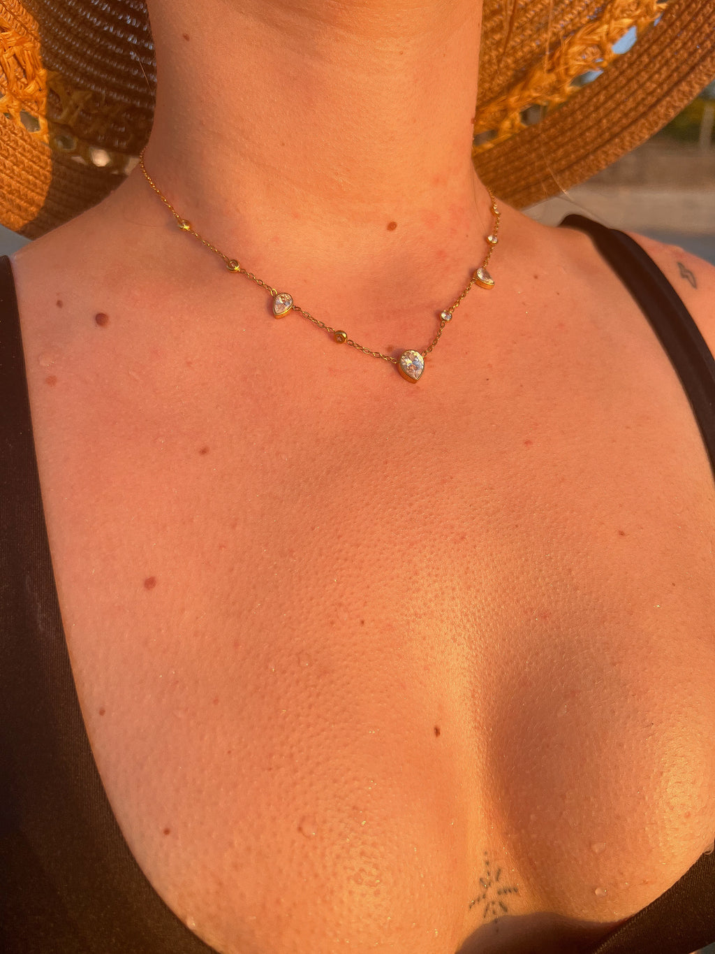 Sofia – Collier Fin Pendentif Cœur Doré