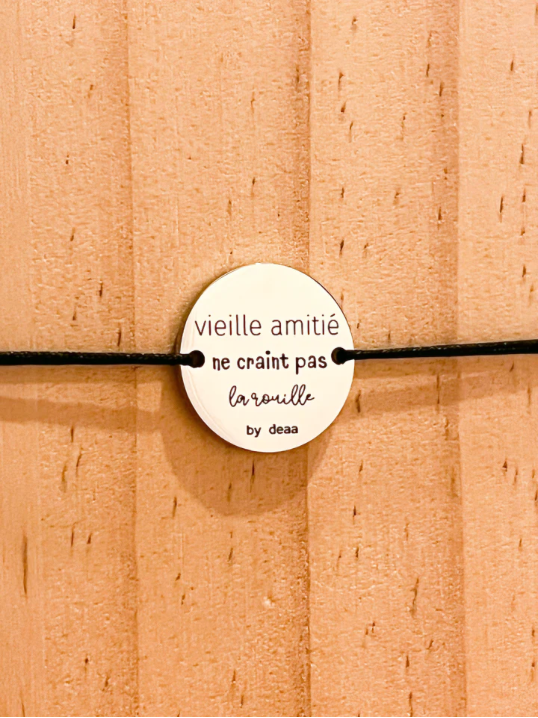 Vieille Amitié ne Craint pas la Rouille – Bracelet Médaillon
