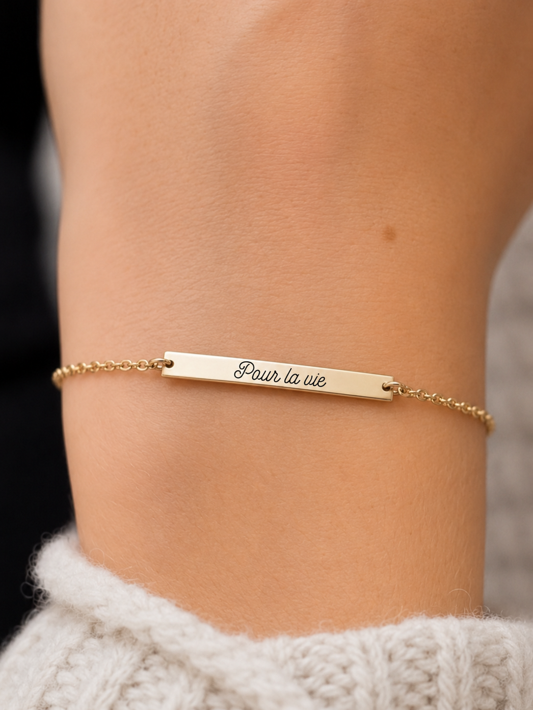 Gourmette Gravée Personnalisée – Acier Inoxydable