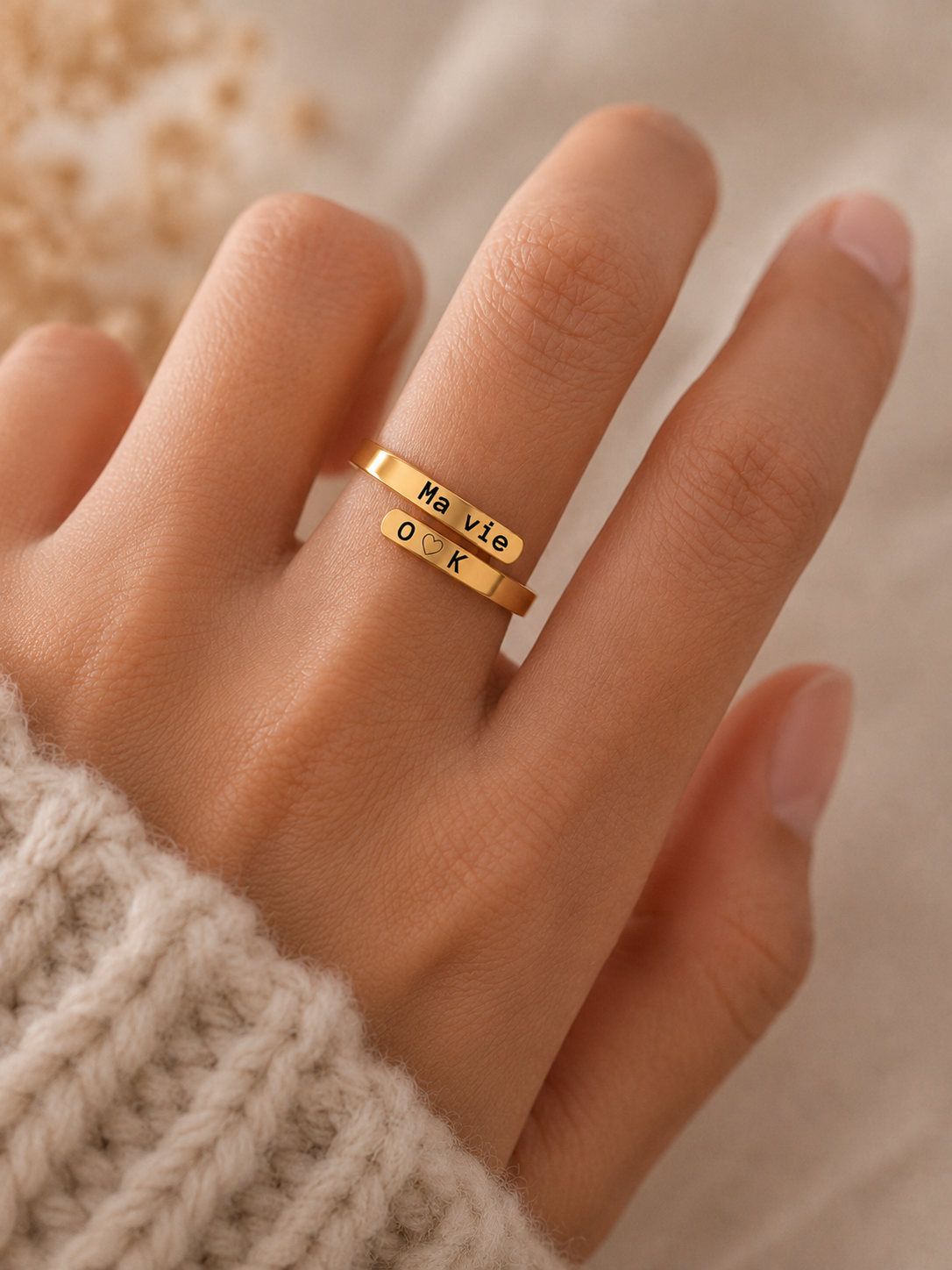Bague Gravée Personnalisée – Acier Inoxydable