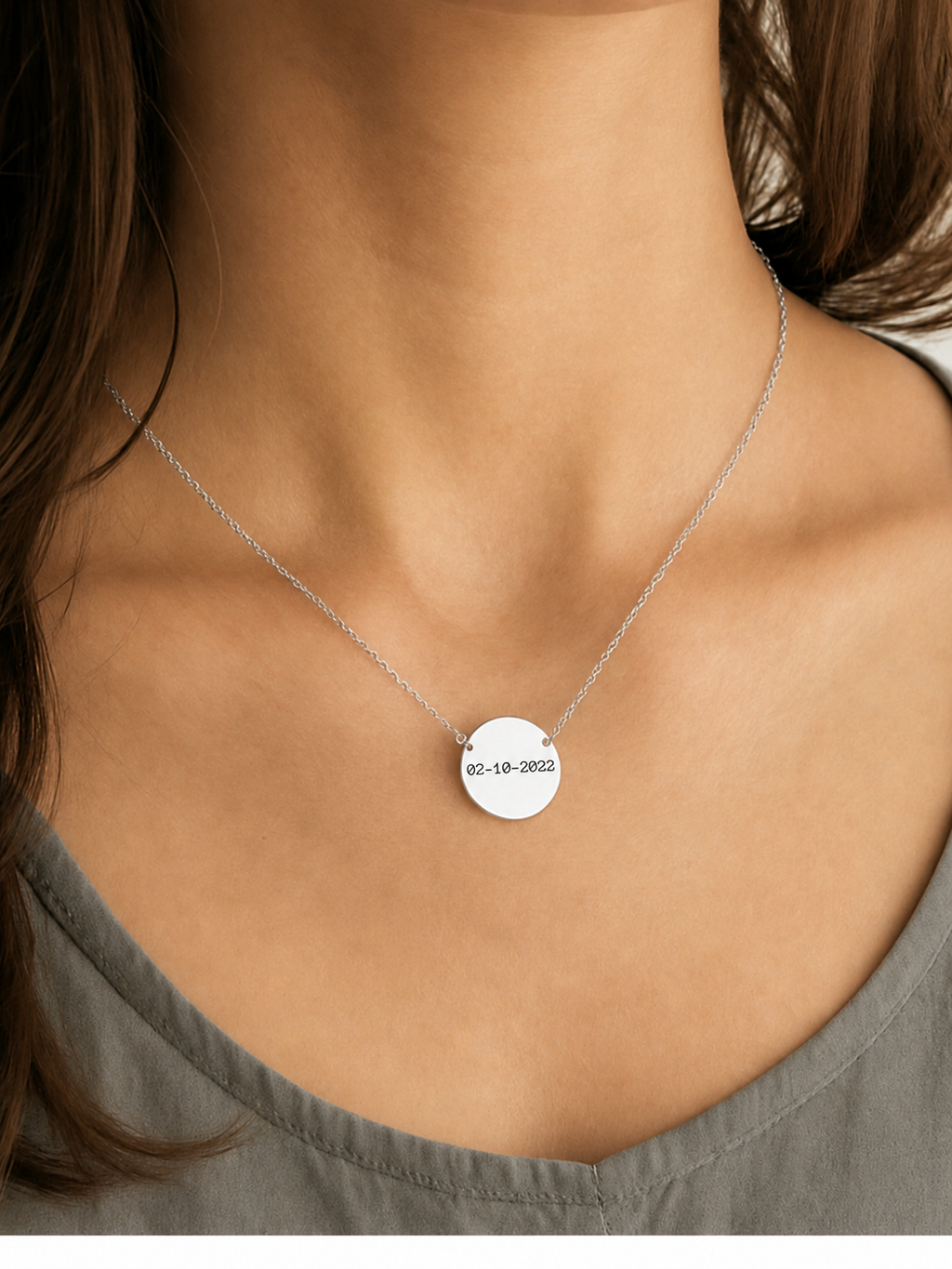 Collier Médaille Gravée Personnalisé – Acier Inoxydable