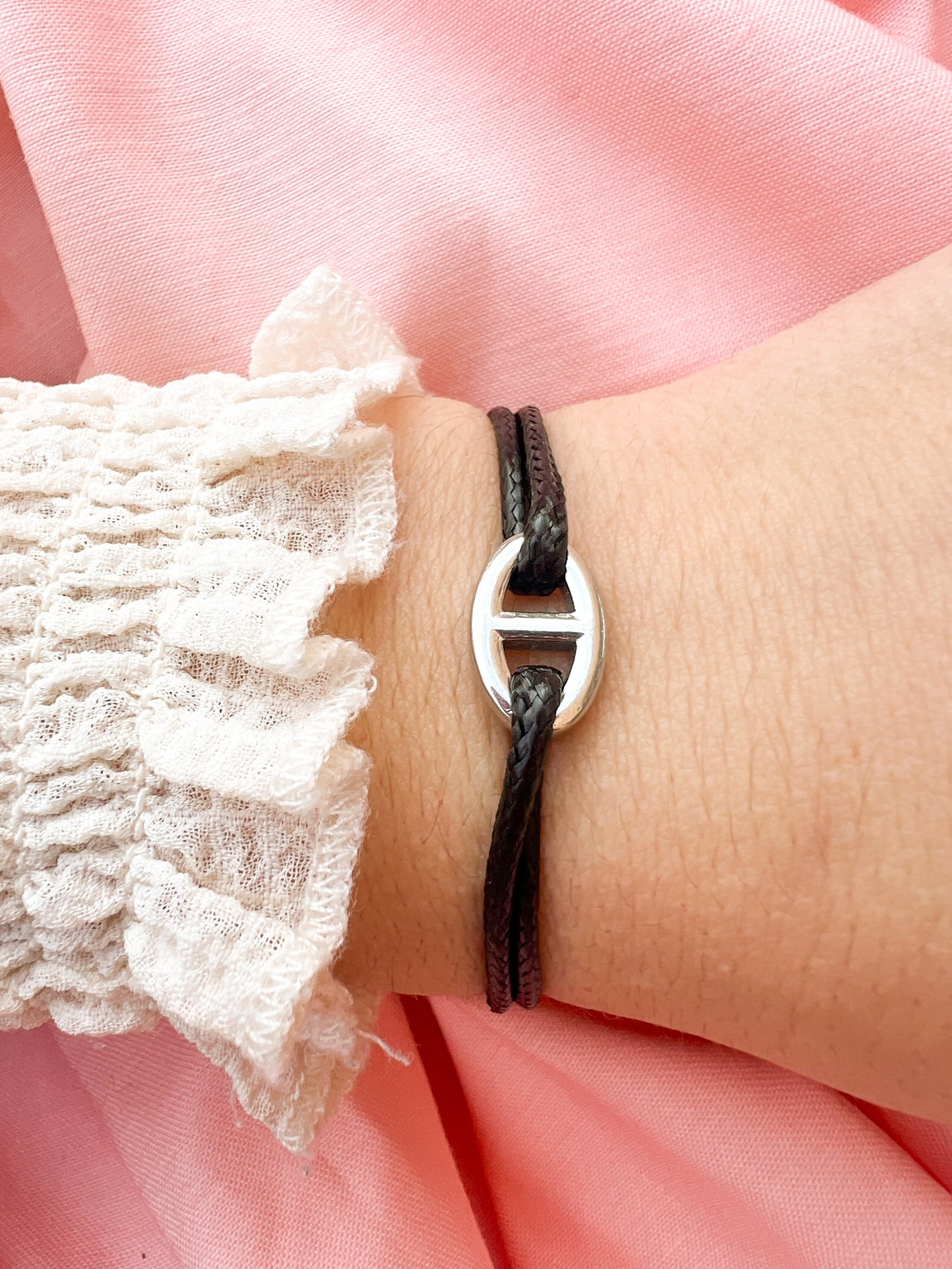 Bracelet maille, argent