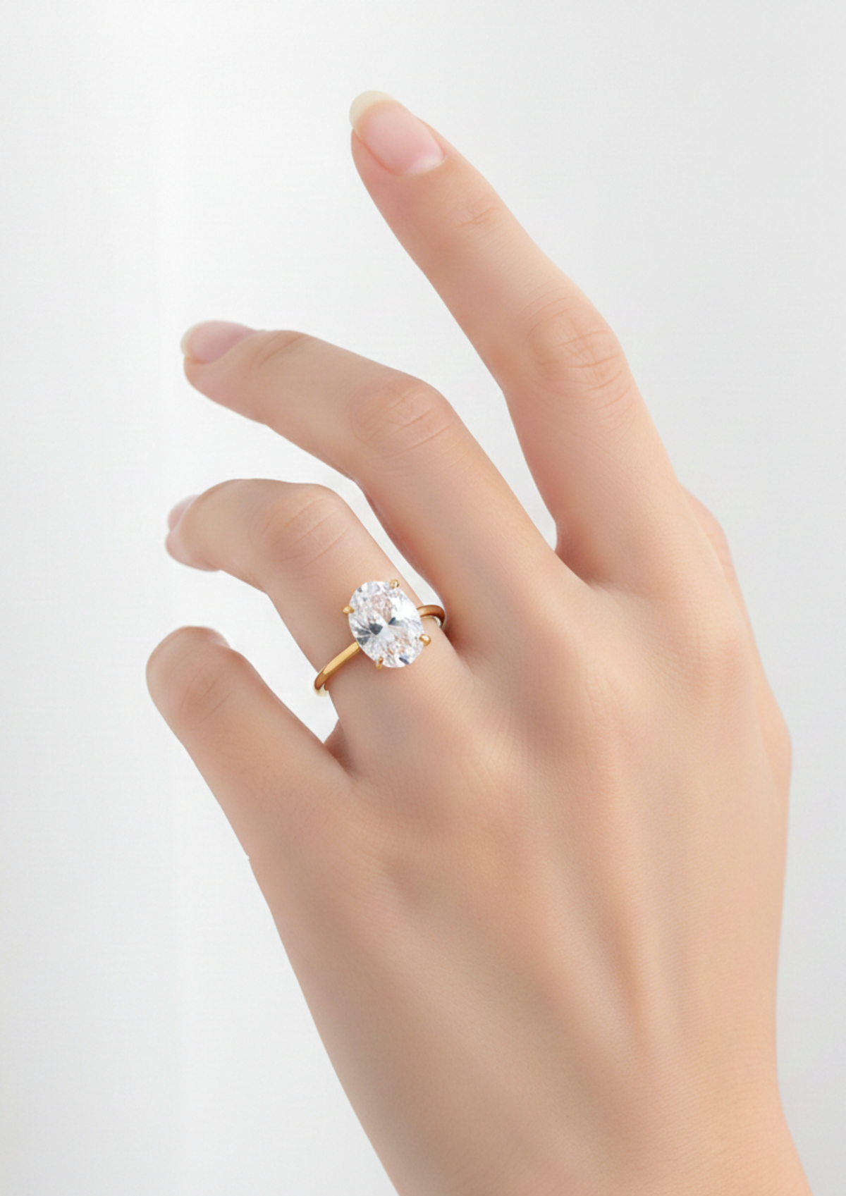Ivy – Bague Solitaire Pierre Ronde Acier Inoxydable