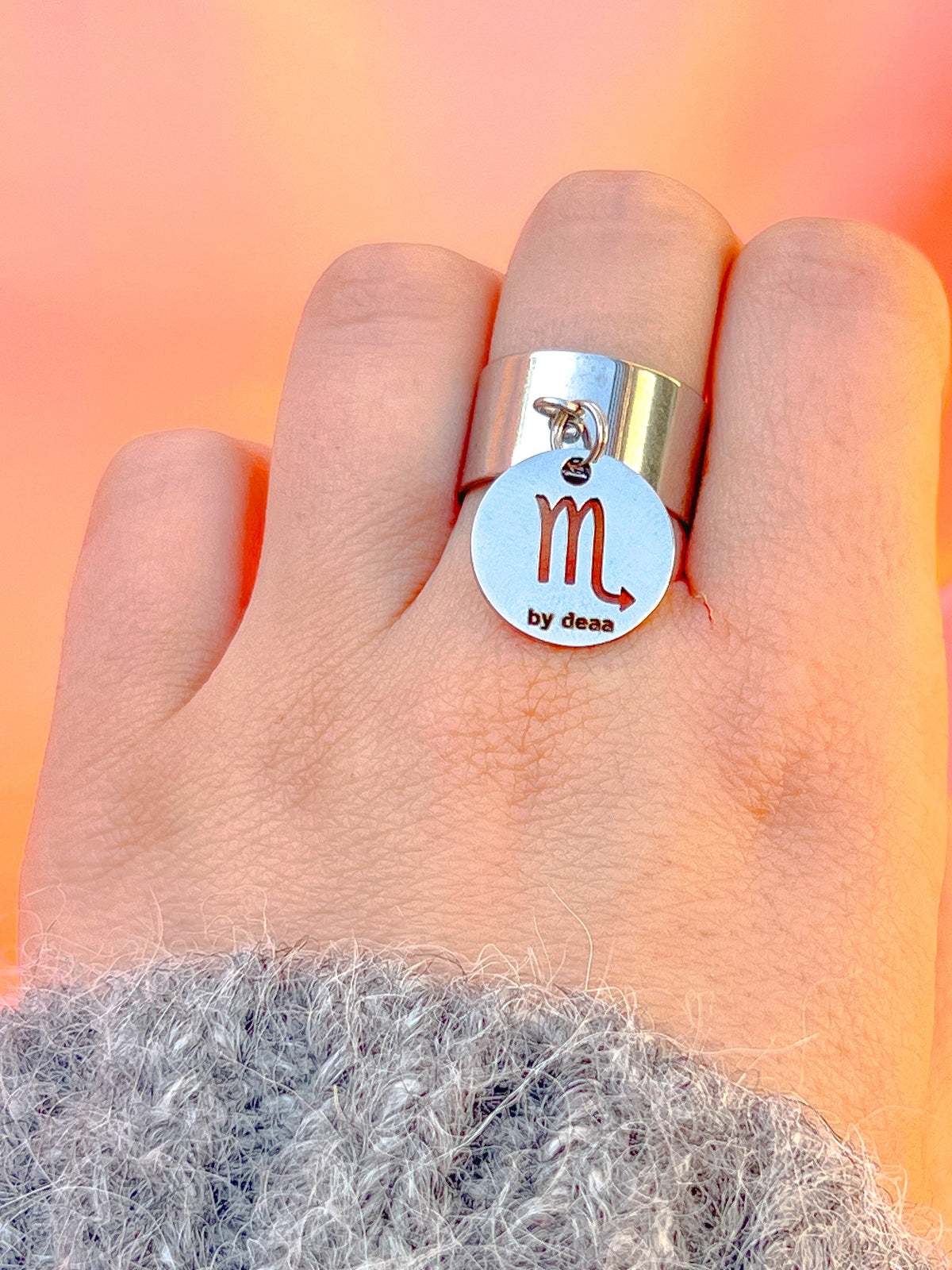 Bague Signe Astrologique Personnalisée – Acier Inoxydable