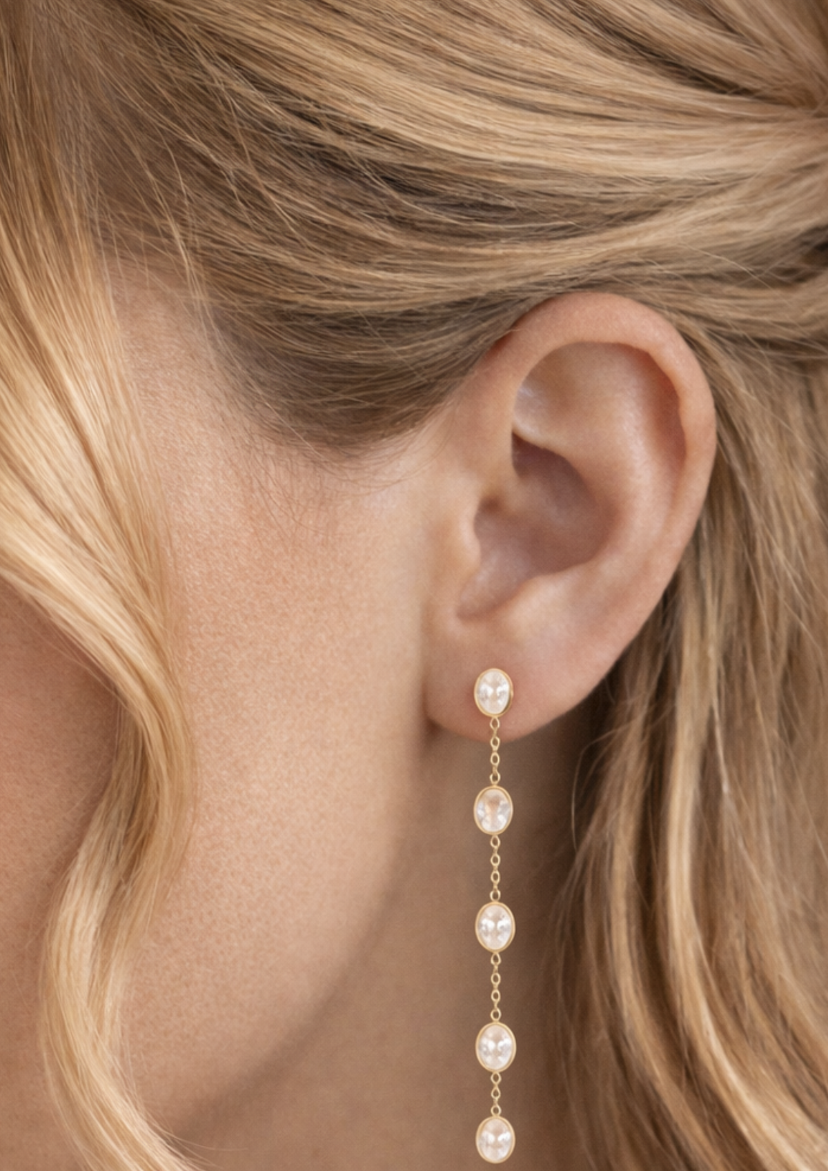 Elora – Boucles d'Oreilles Perles Dorées Acier Inoxydable