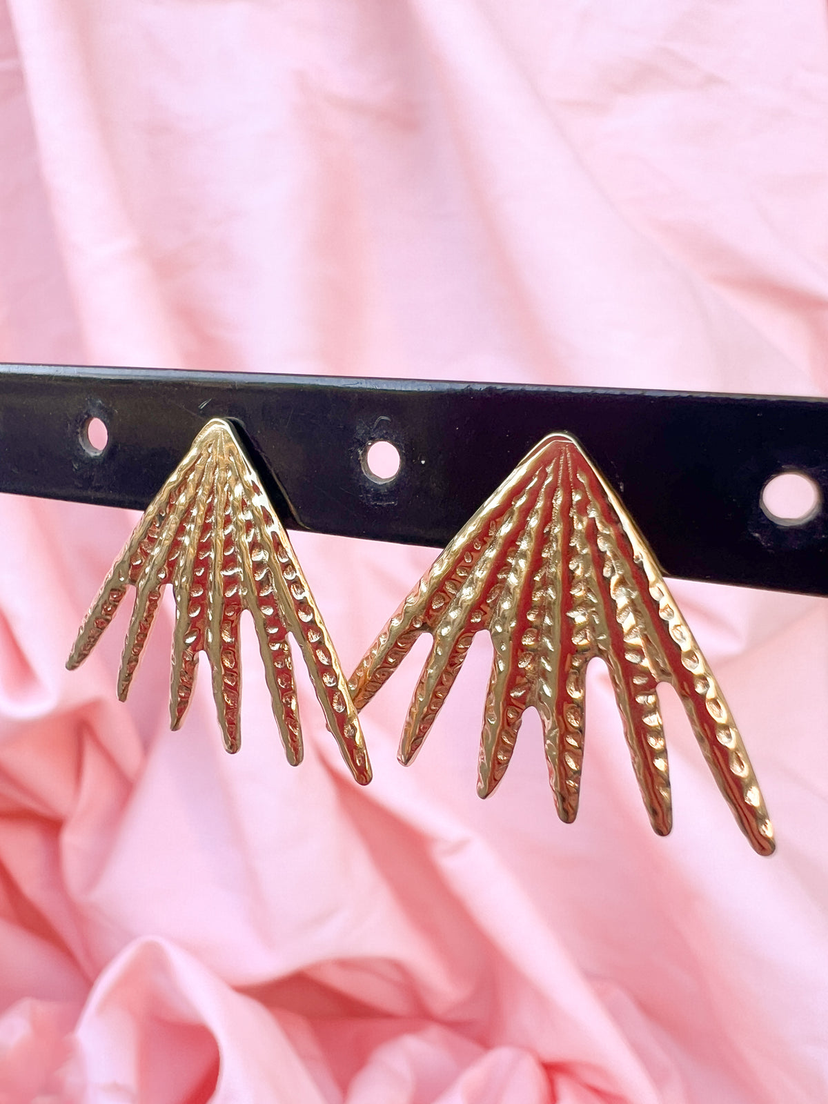 Ona – Boucles d'Oreilles Soleil Doré Acier Inoxydable