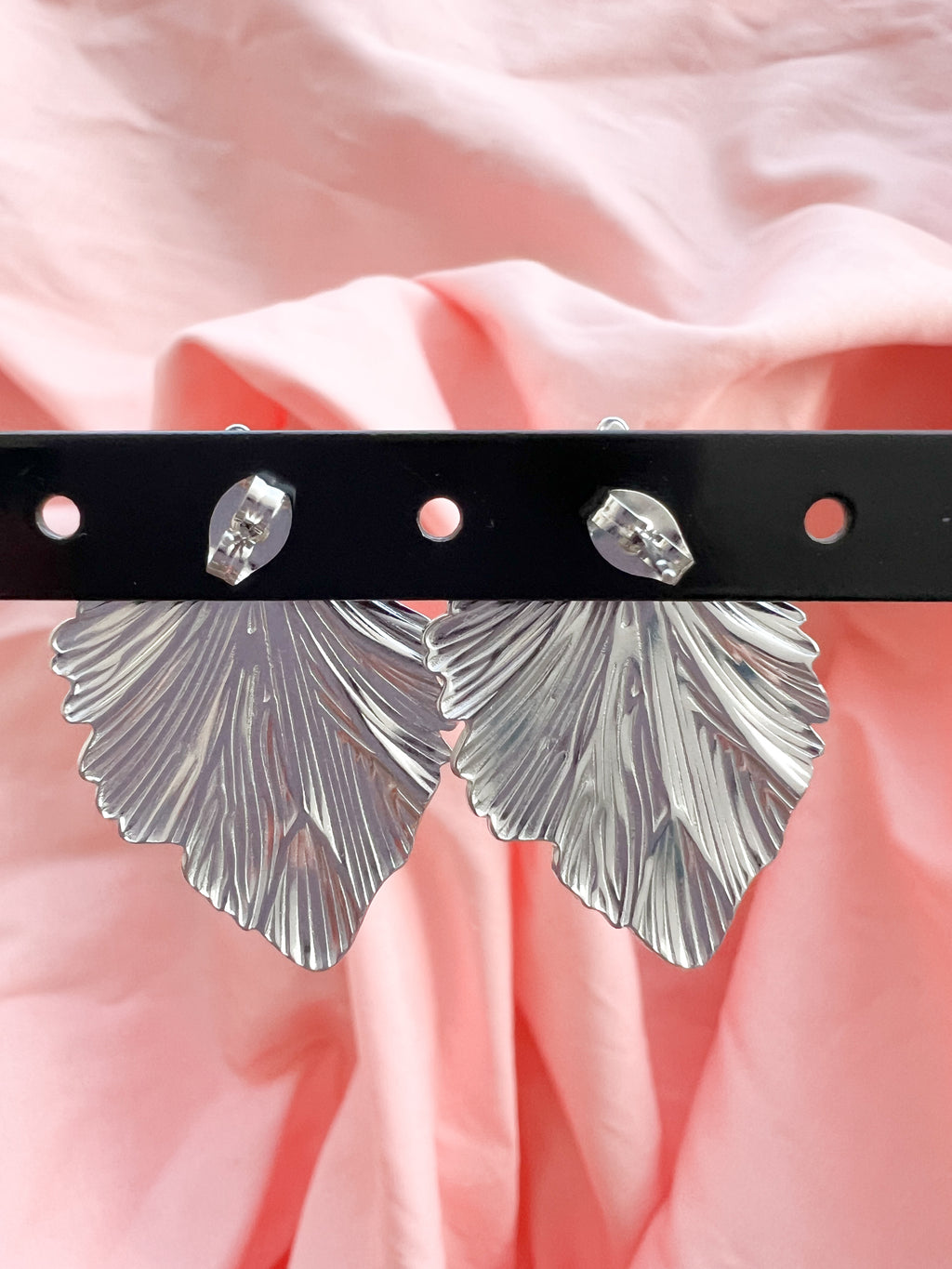 Suzanne – Boucles d'Oreilles Feuille Ginkgo Acier Inoxydable