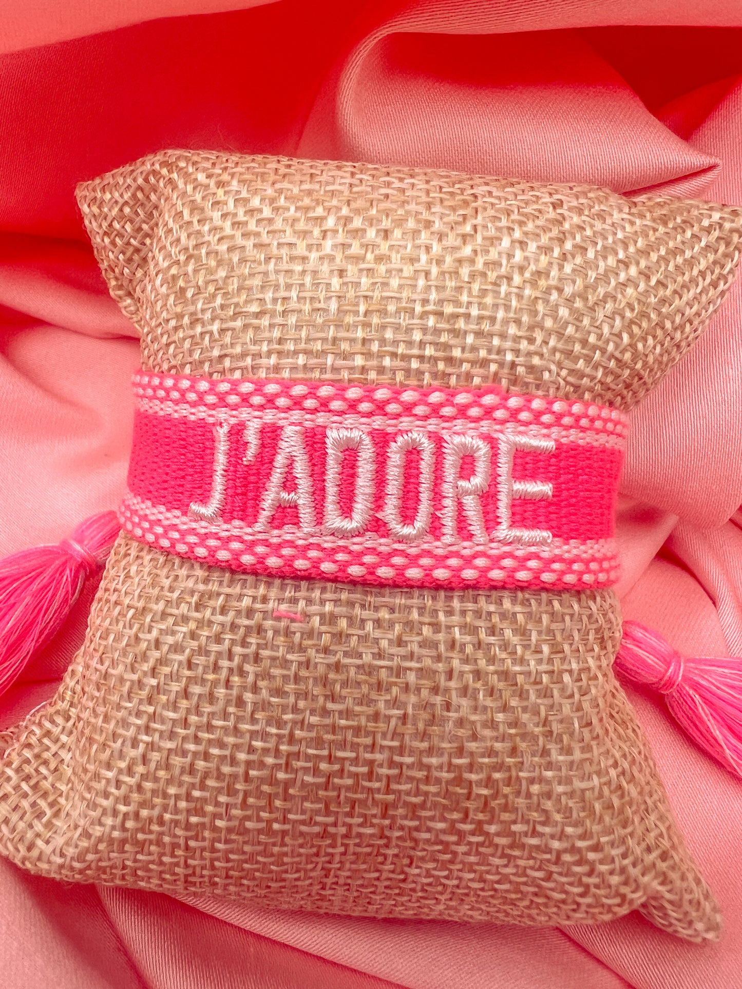 Bracelet « J’adore » Rose et Blanc