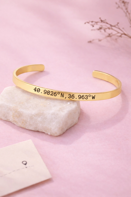 Jonc Ouvert Gravé en acier inoxydable